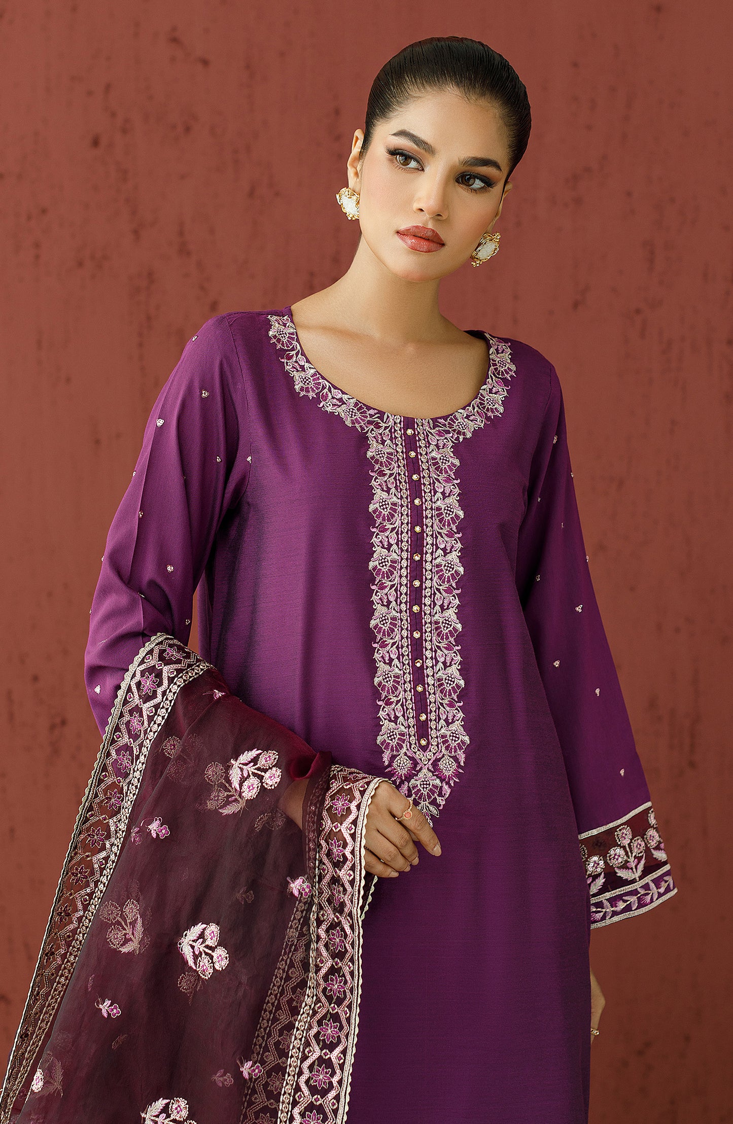 WRFC23W-3002 COTTON SILK Women READY TO WEAR SHIRT DUPATTA PANTS