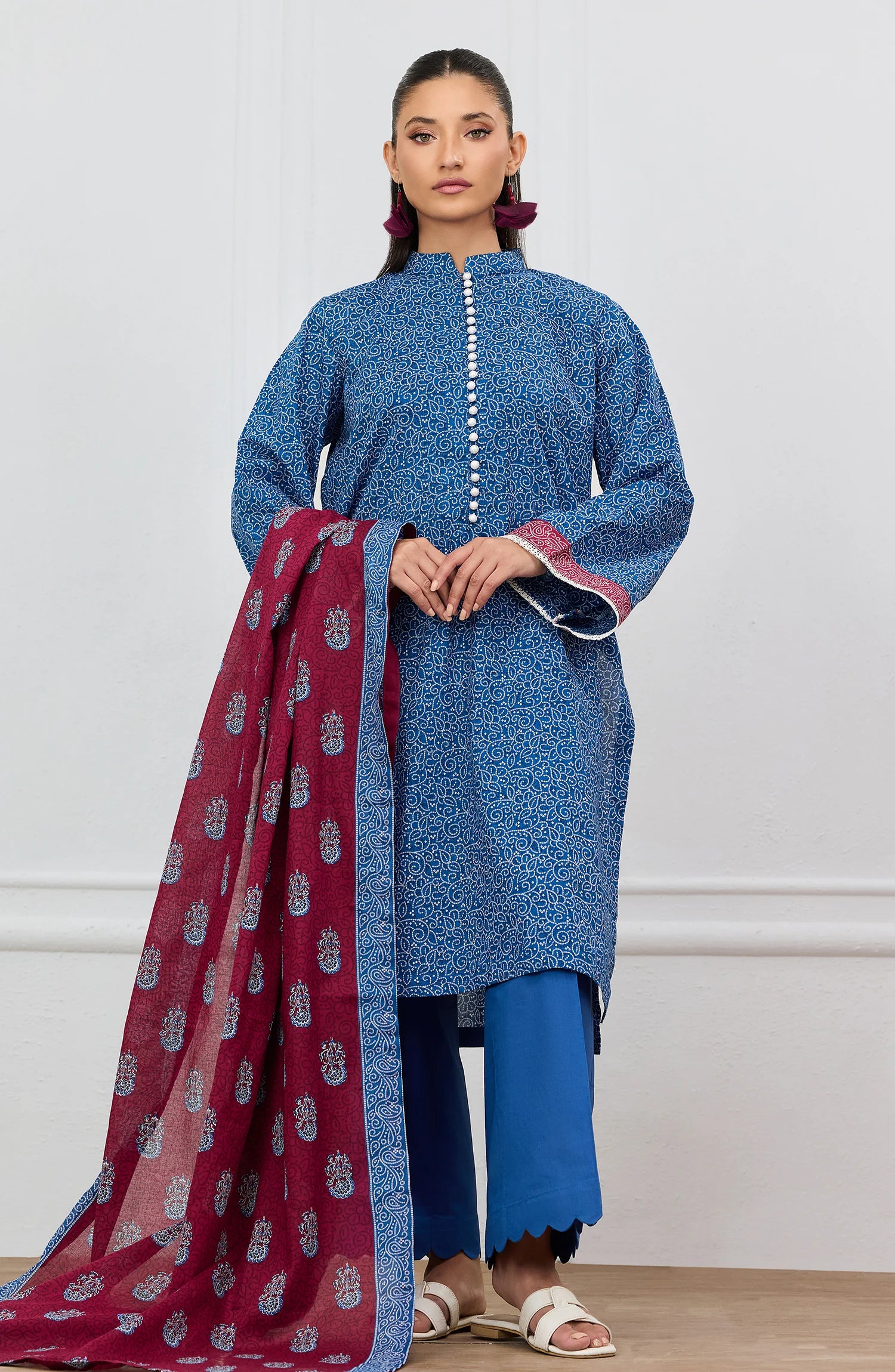 Stitched | 3 Piece | Printed | Lawn Shirt | OTL-20036/S BLUE