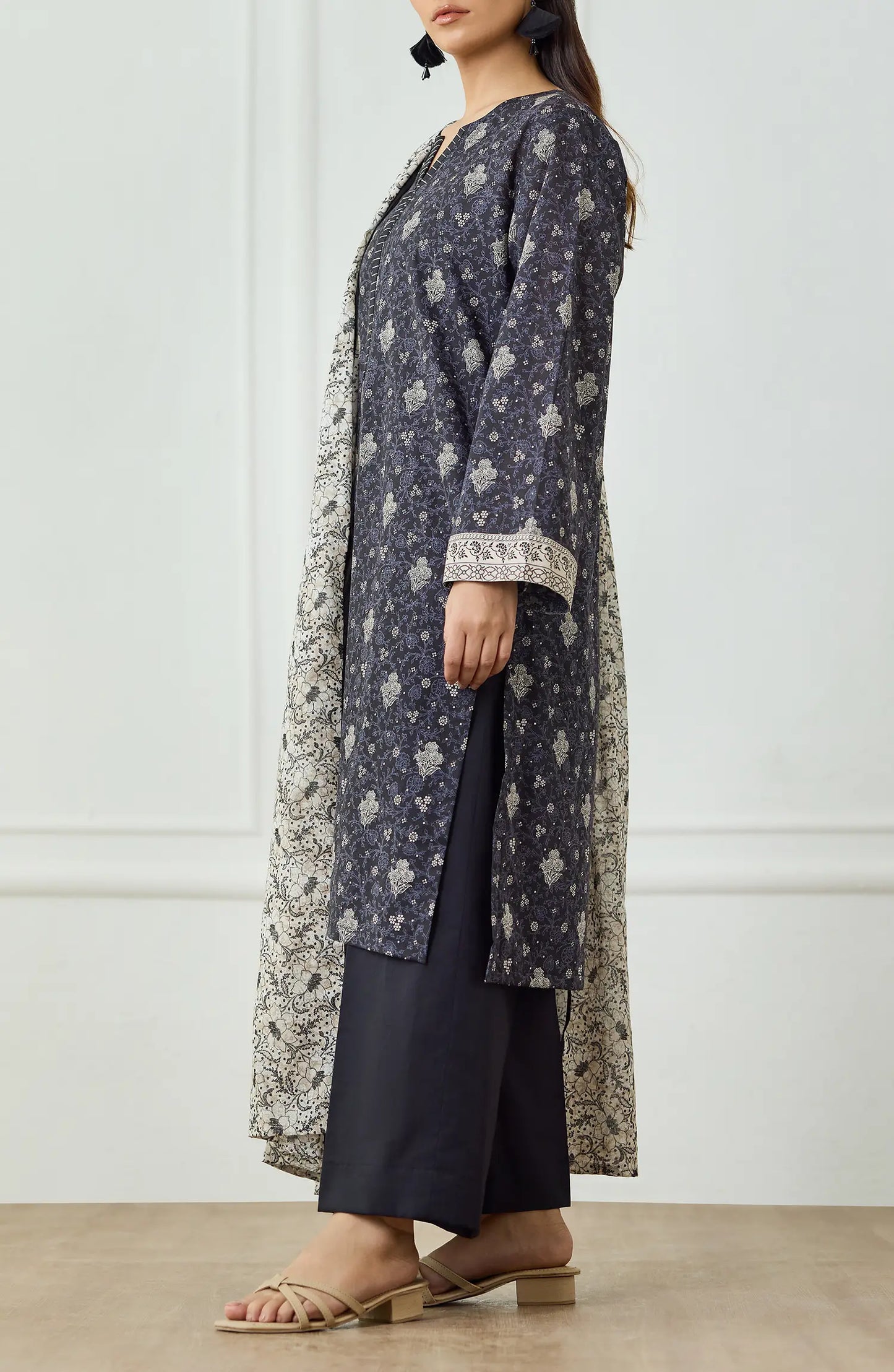 Unstitched | 3 Piece | Printed | Lawn Shirt | OTL-25-508/U BLACK