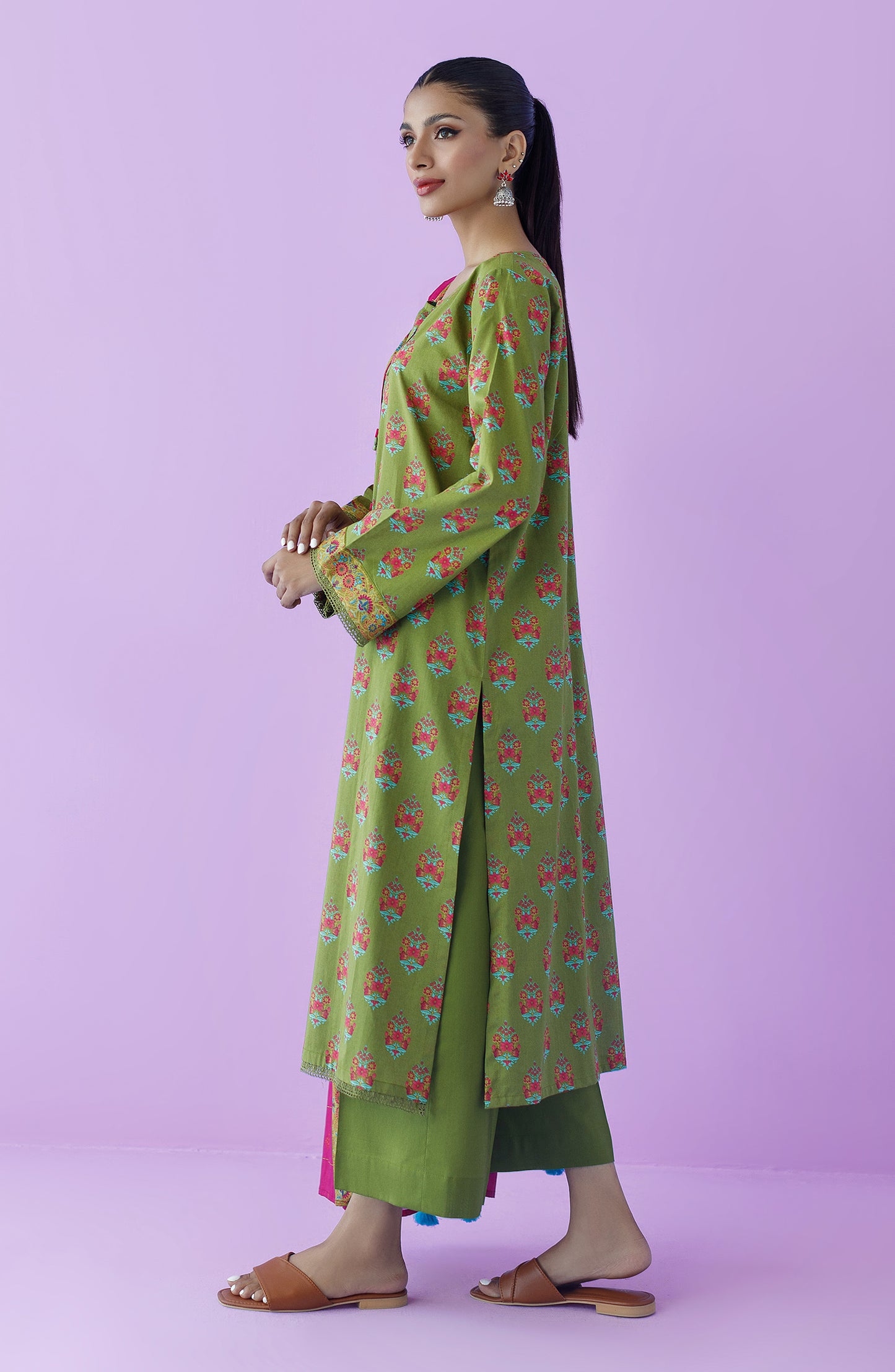 OTL-23-119/U GREEN LAWN  UNSTITCHED SHIRT DUPATTA PANTS