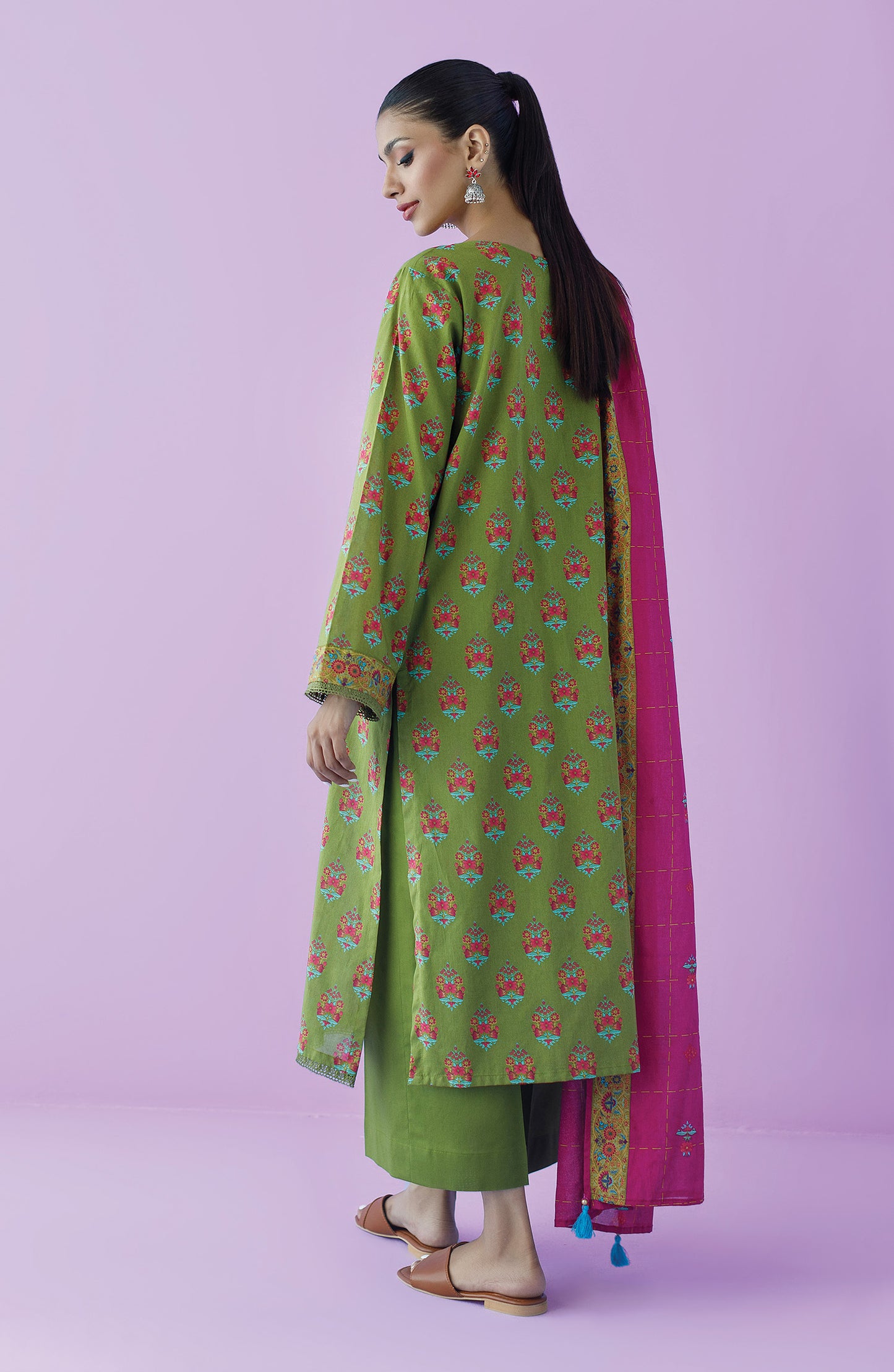 OTL-23-119/U GREEN LAWN  UNSTITCHED SHIRT DUPATTA PANTS