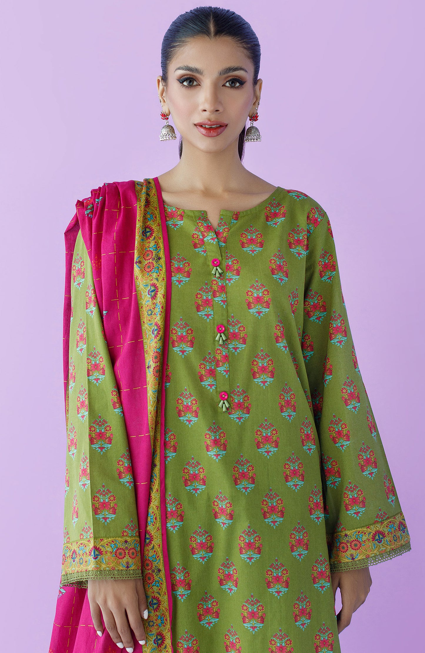 OTL-23-119/U GREEN LAWN  UNSTITCHED SHIRT DUPATTA PANTS