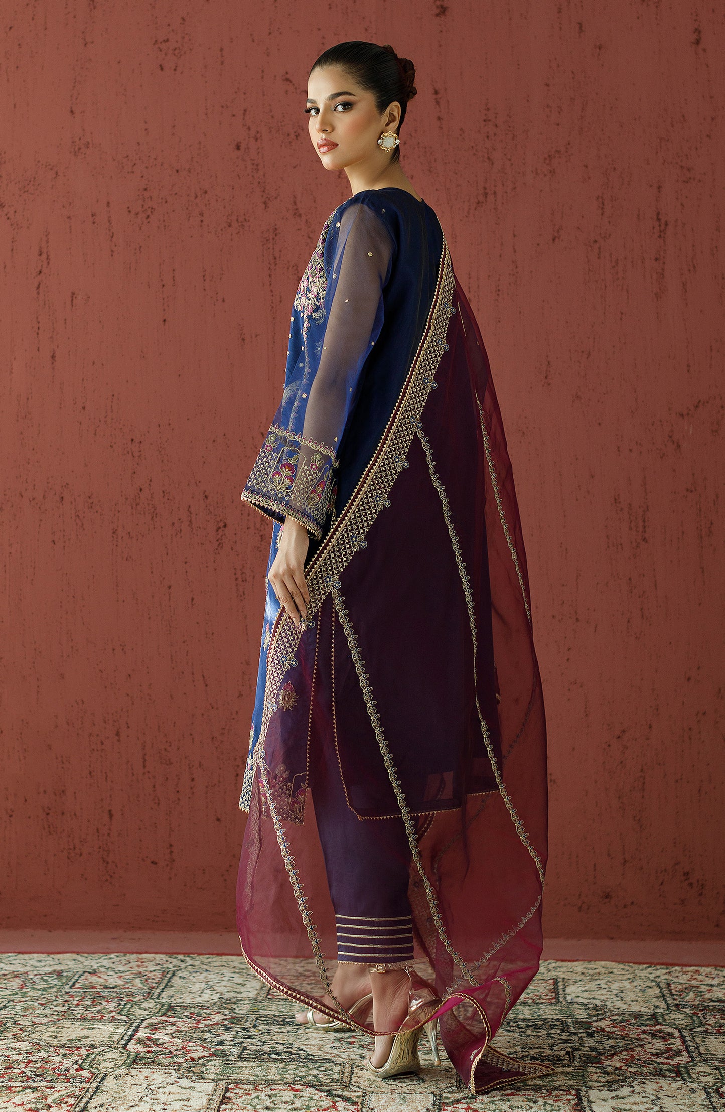 OTLF-23-059/S BLUE COTTON Women READY TO WEAR SHIRT DUPATTA PANTS