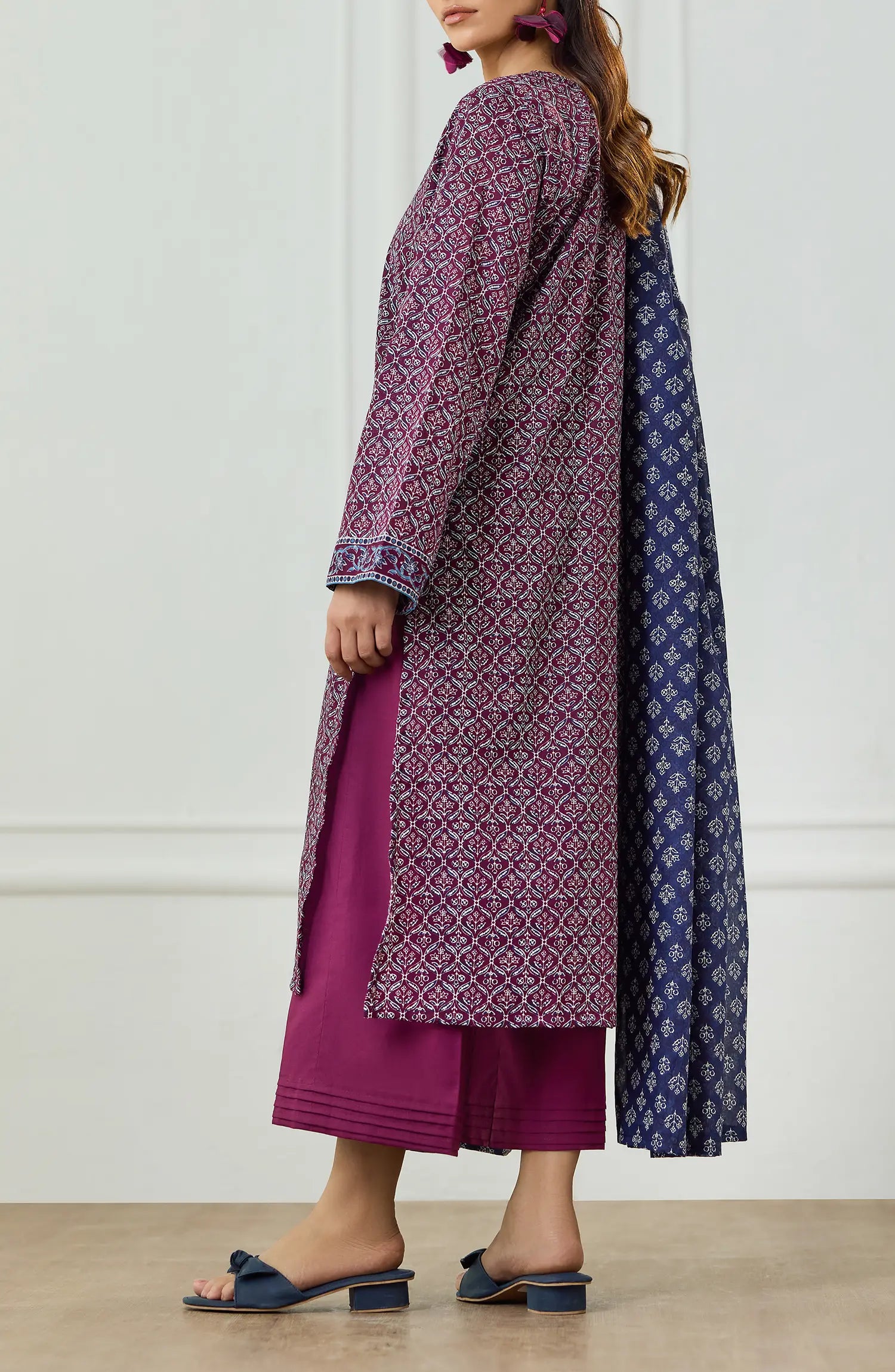 Unstitched | 3 Piece | Printed | Lawn Shirt | OTL-25-499/U MAGENTA