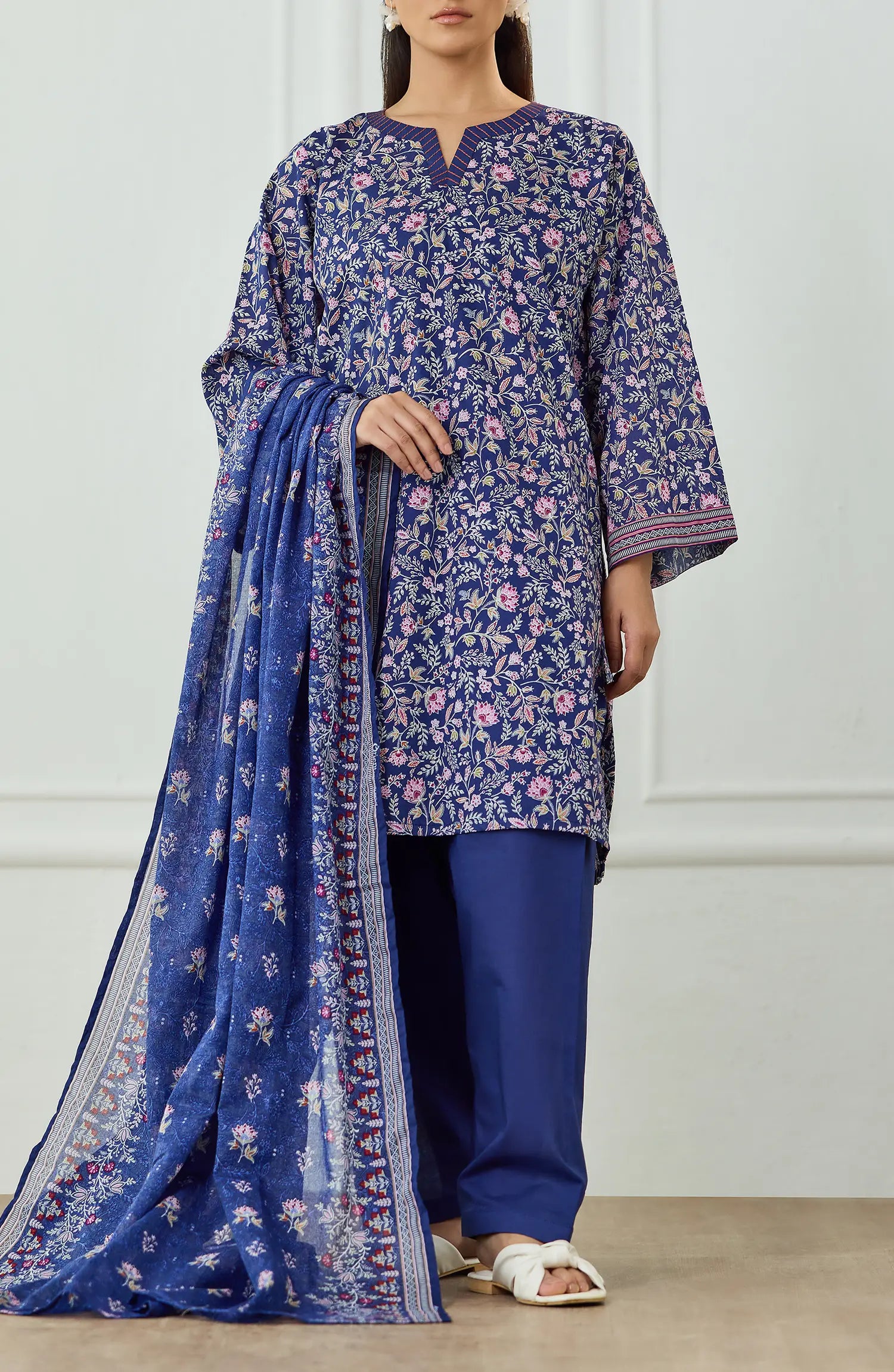 Unstitched | 3 Piece | Printed | Lawn Shirt | OTL-25-513/U BLUE