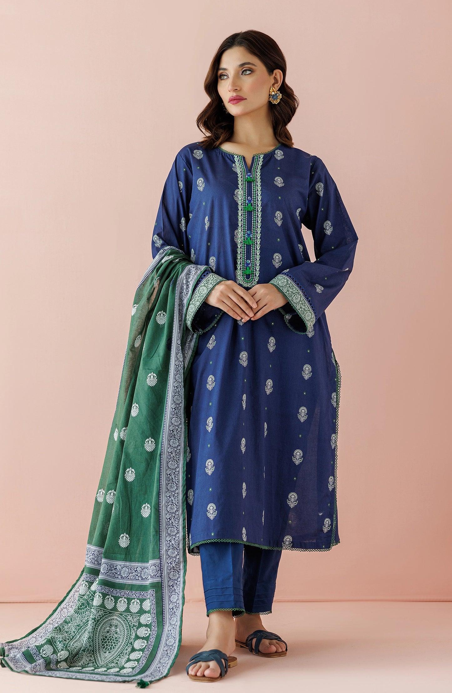 Stitched | 3 Piece | Premium Embroidered Lawn | OTL-24-027