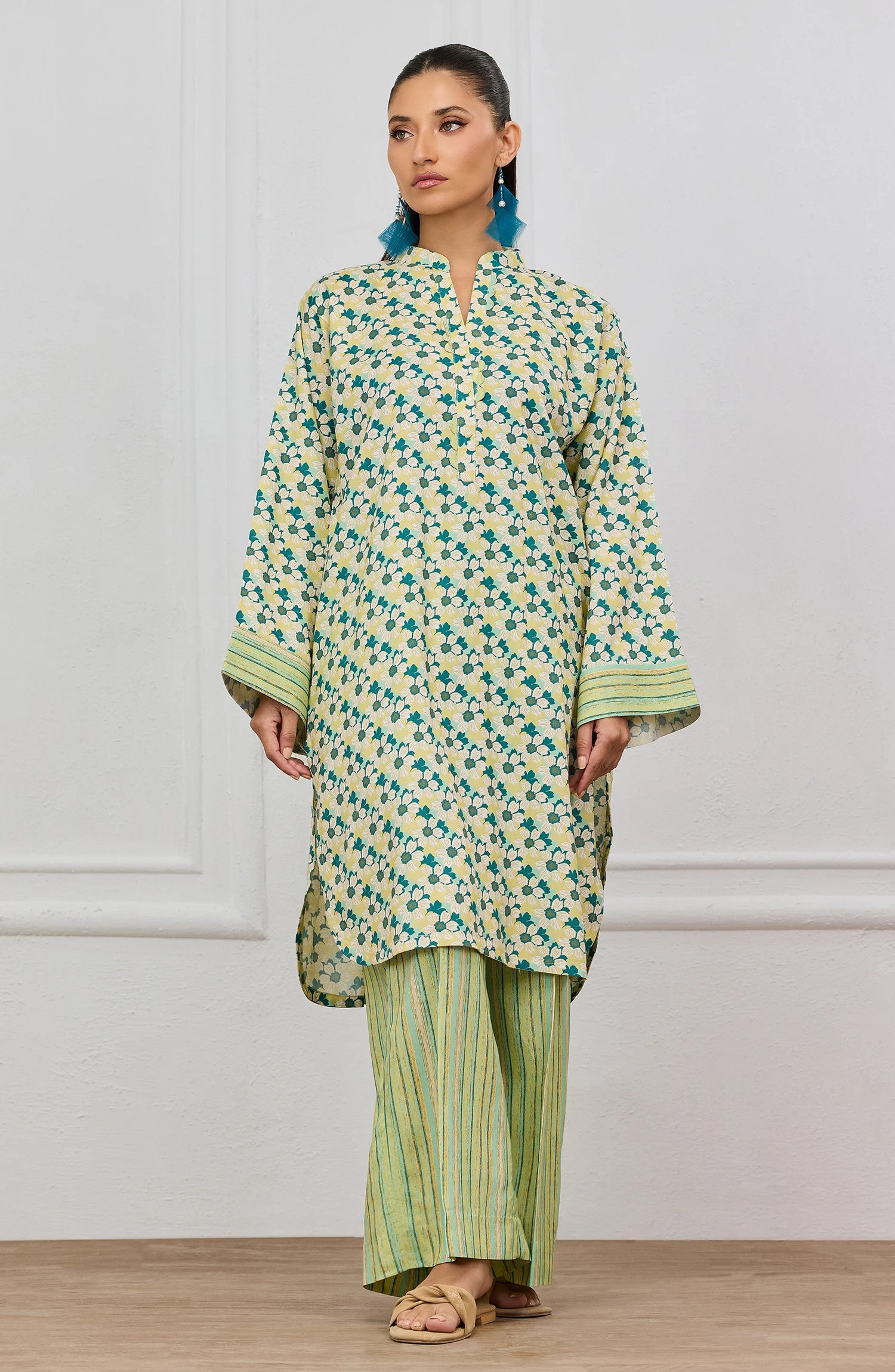 Stitched | 2 Piece | Printed | Linen Viscose Shirt | WRCV25S-2036/S SEA GREEN