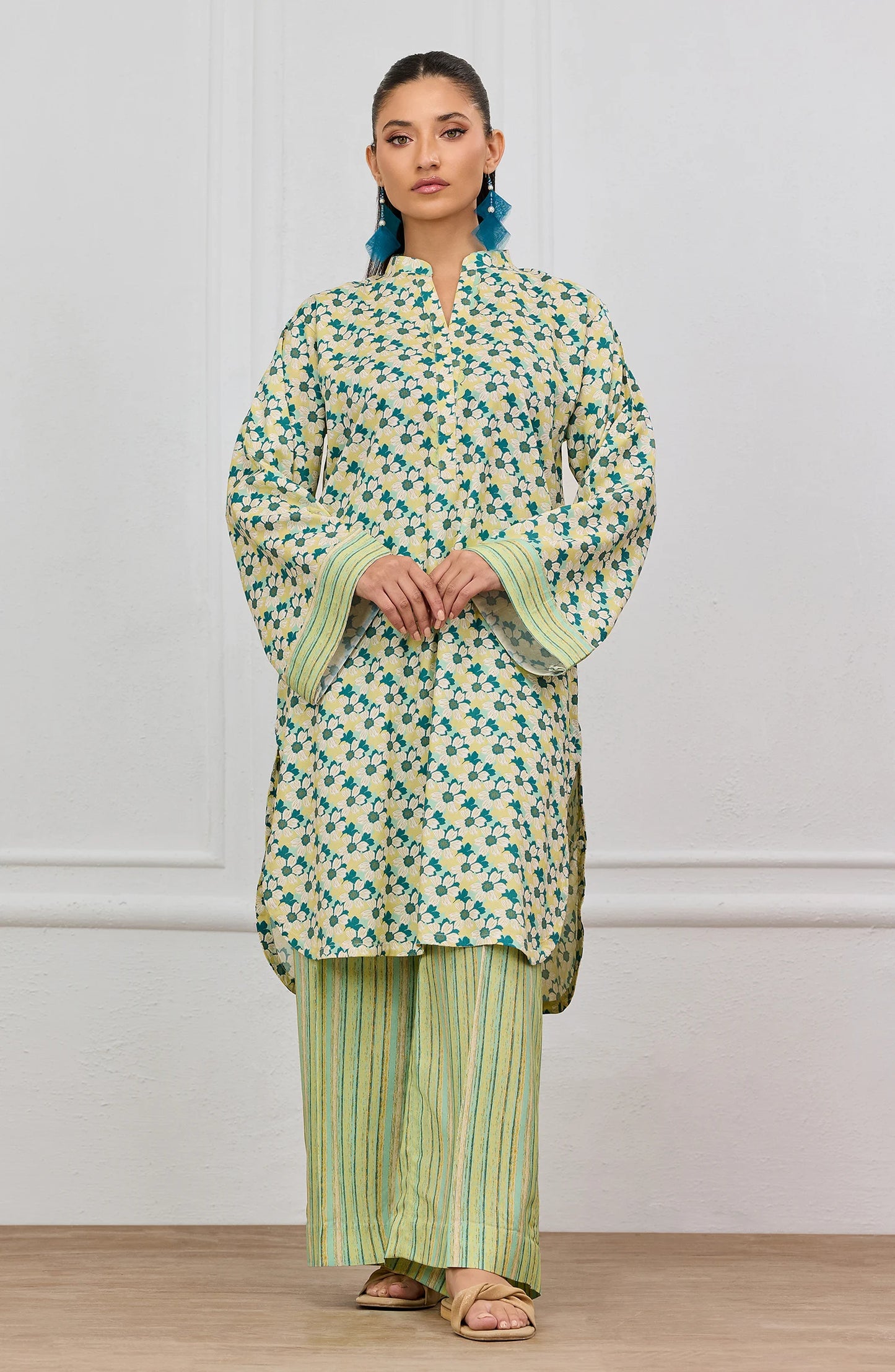 Stitched | 2 Piece | Printed | Linen Viscose Shirt | WRCV25S-2036/S SEA GREEN