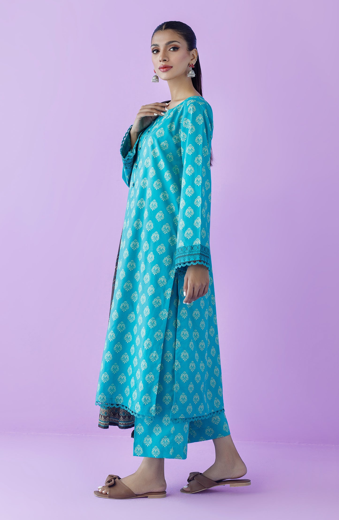 OTL-23-190/U TEAL LAWN  UNSTITCHED SHIRT DUPATTA PANTS