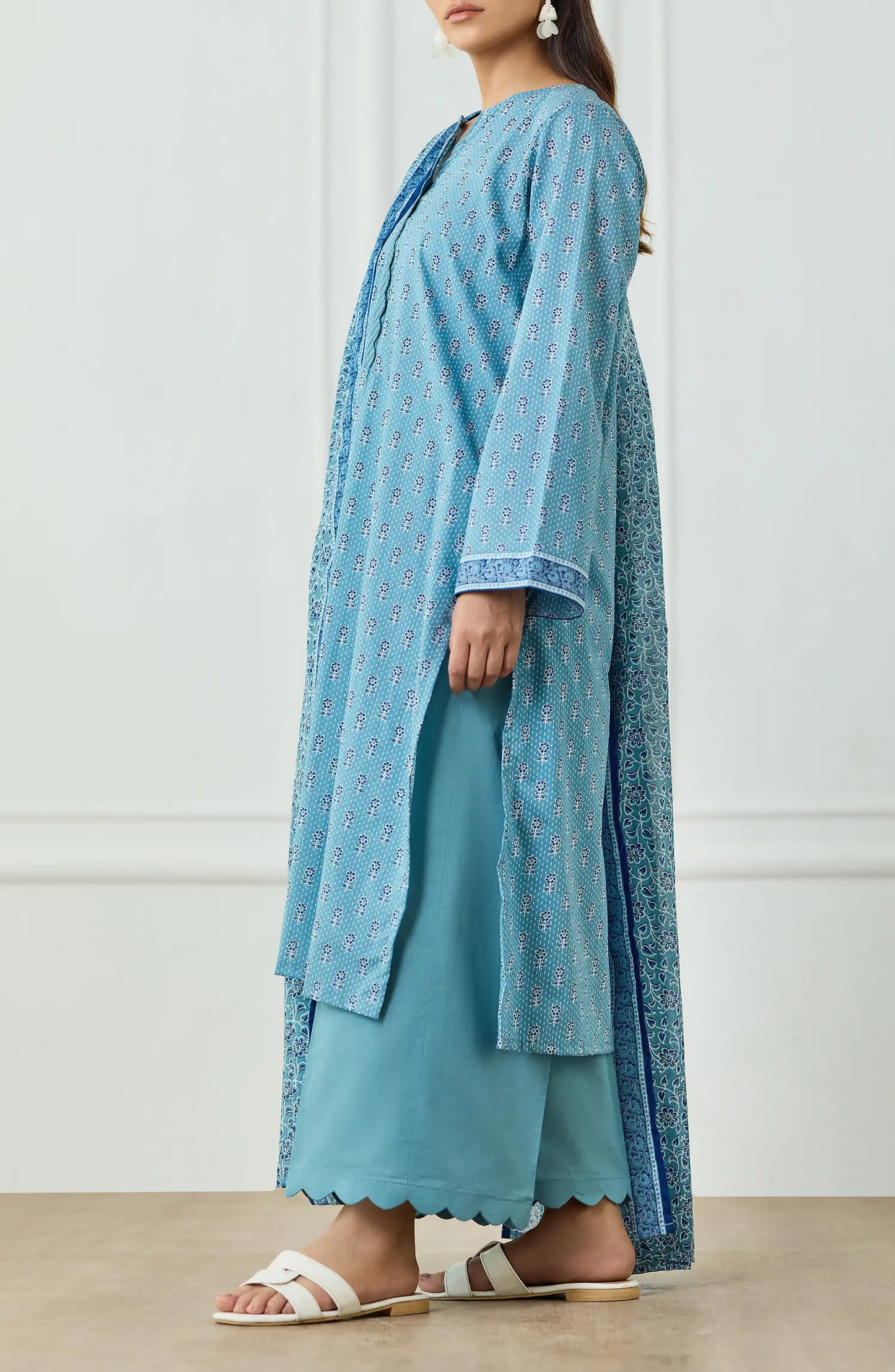 Unstitched | 3 Piece | Printed | Lawn Shirt | OTL-25-497/U SKY BLUE