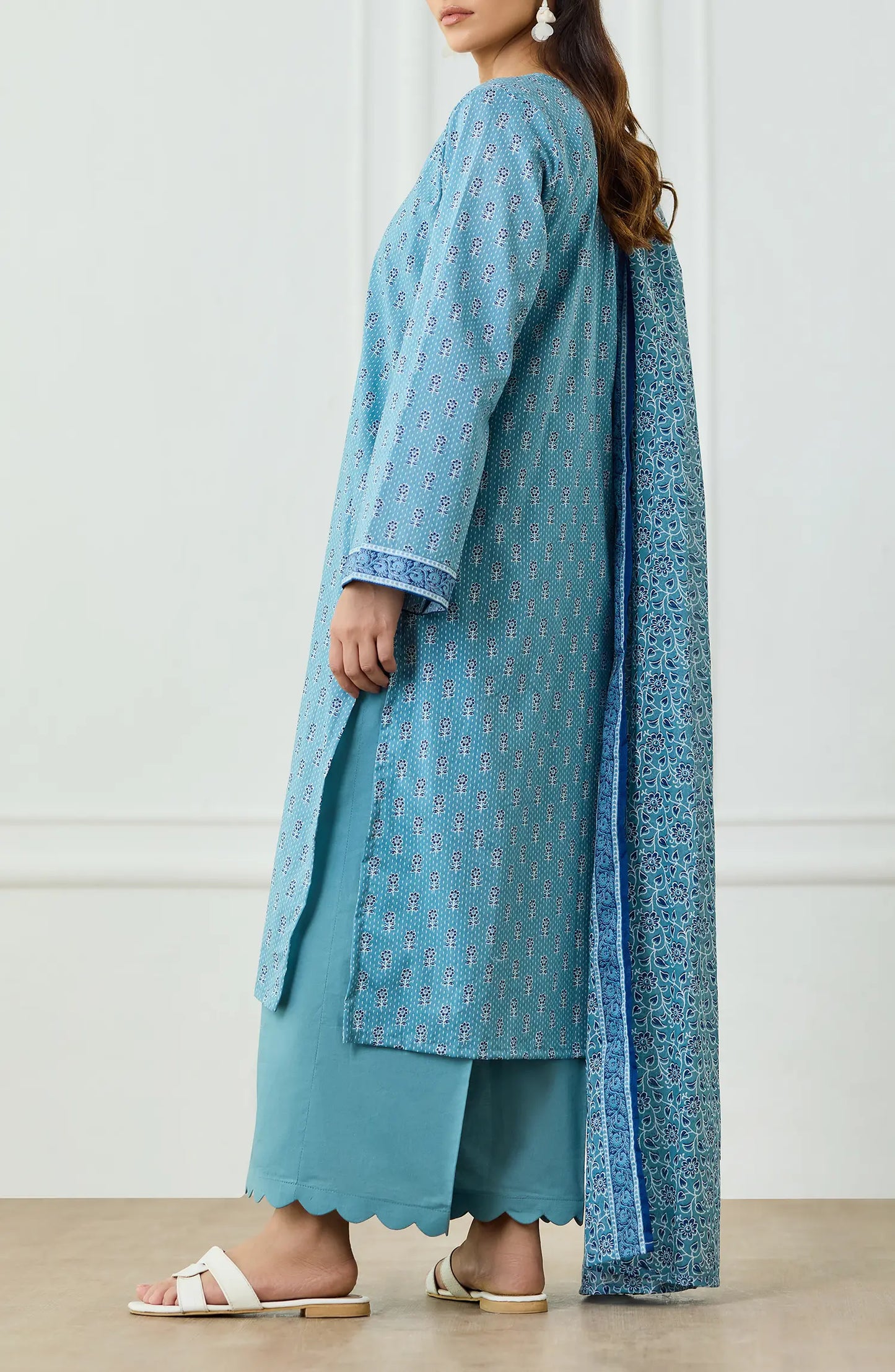 Unstitched | 3 Piece | Printed | Lawn Shirt | OTL-25-497/U SKY BLUE