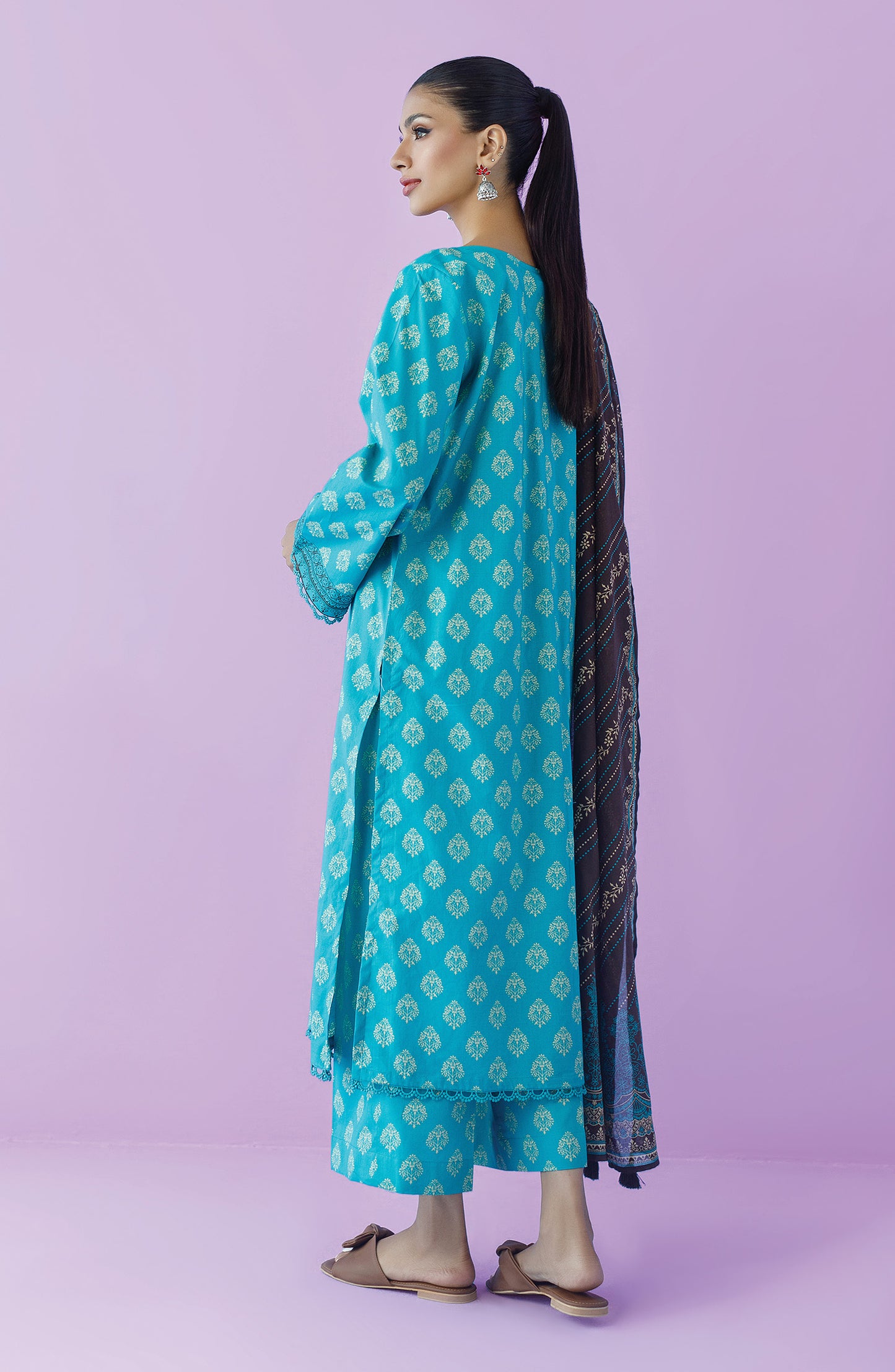 OTL-23-190/U TEAL LAWN  UNSTITCHED SHIRT DUPATTA PANTS