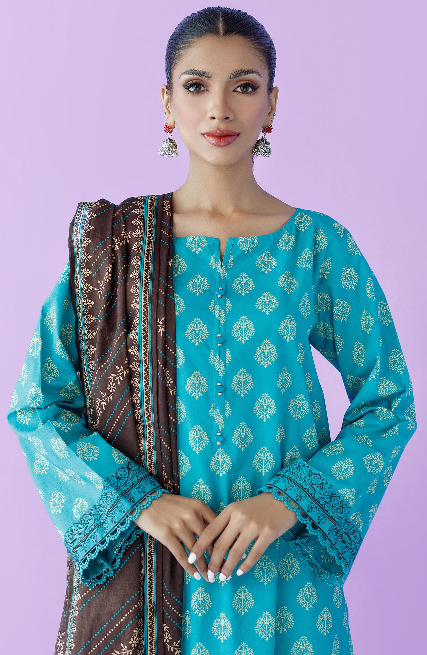 OTL-23-190/U TEAL LAWN  UNSTITCHED SHIRT DUPATTA PANTS