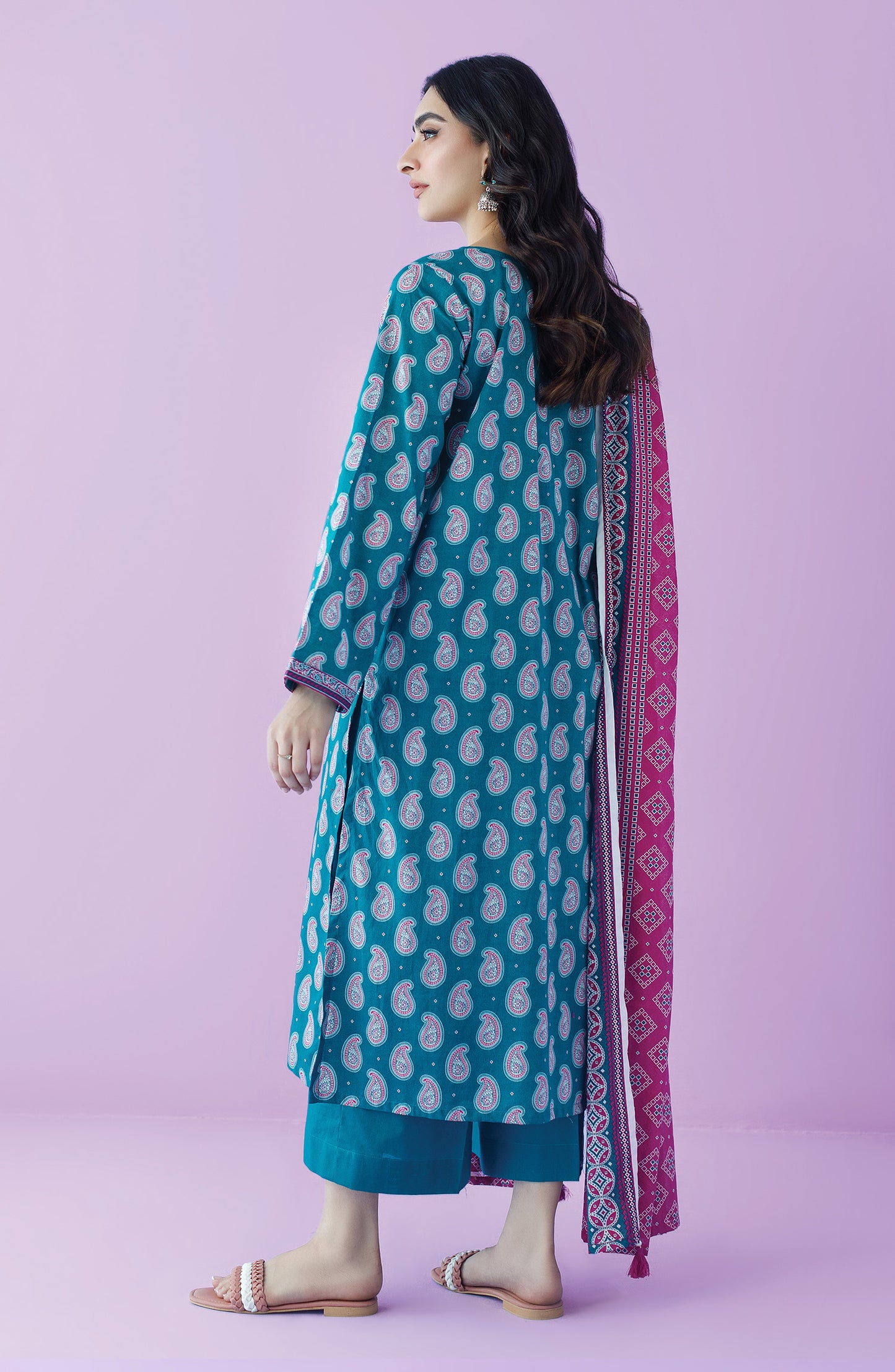OTL-23-118/U TEAL LAWN  UNSTITCHED SHIRT DUPATTA PANTS