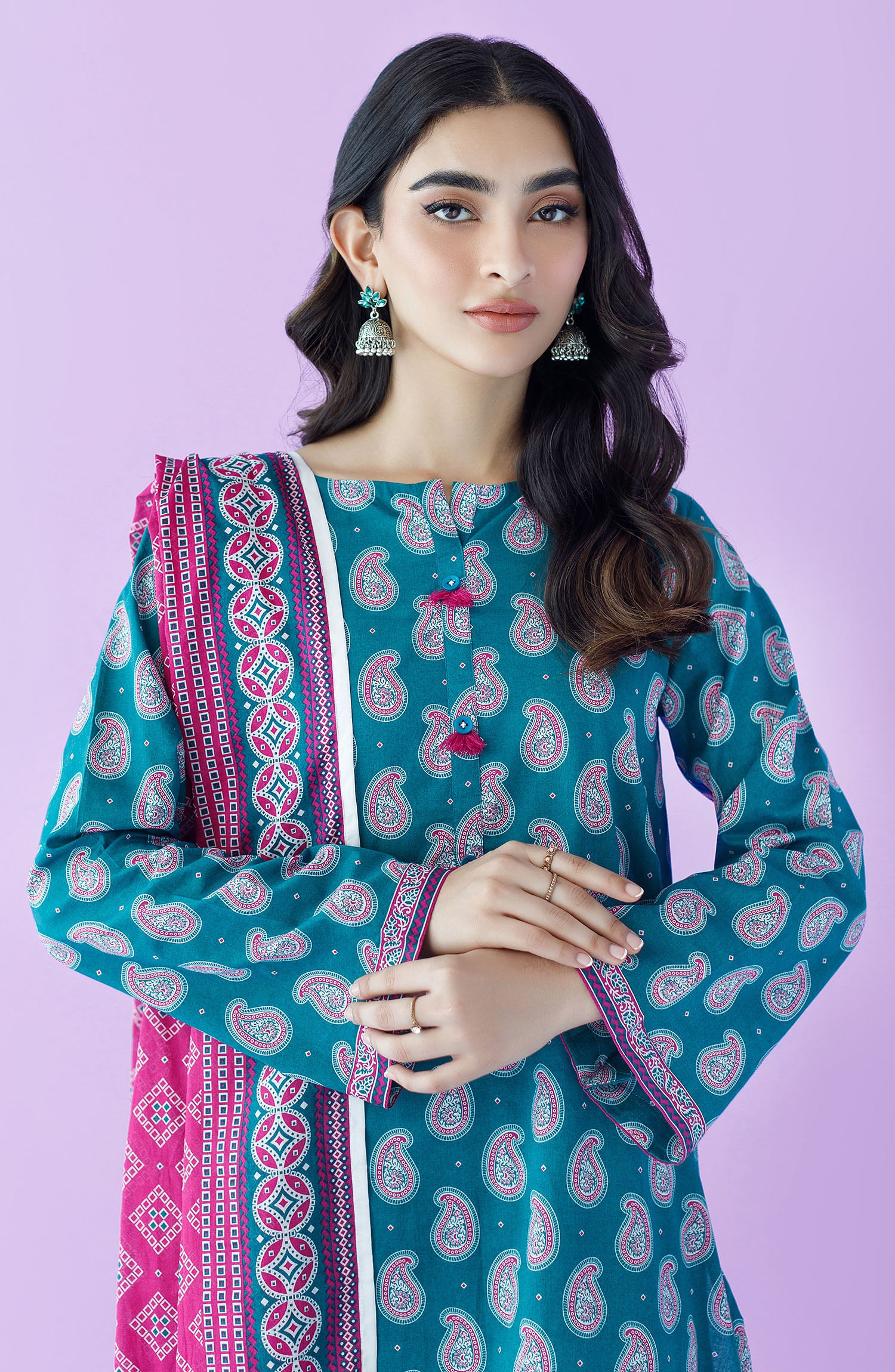 OTL-23-118/U TEAL LAWN  UNSTITCHED SHIRT DUPATTA PANTS