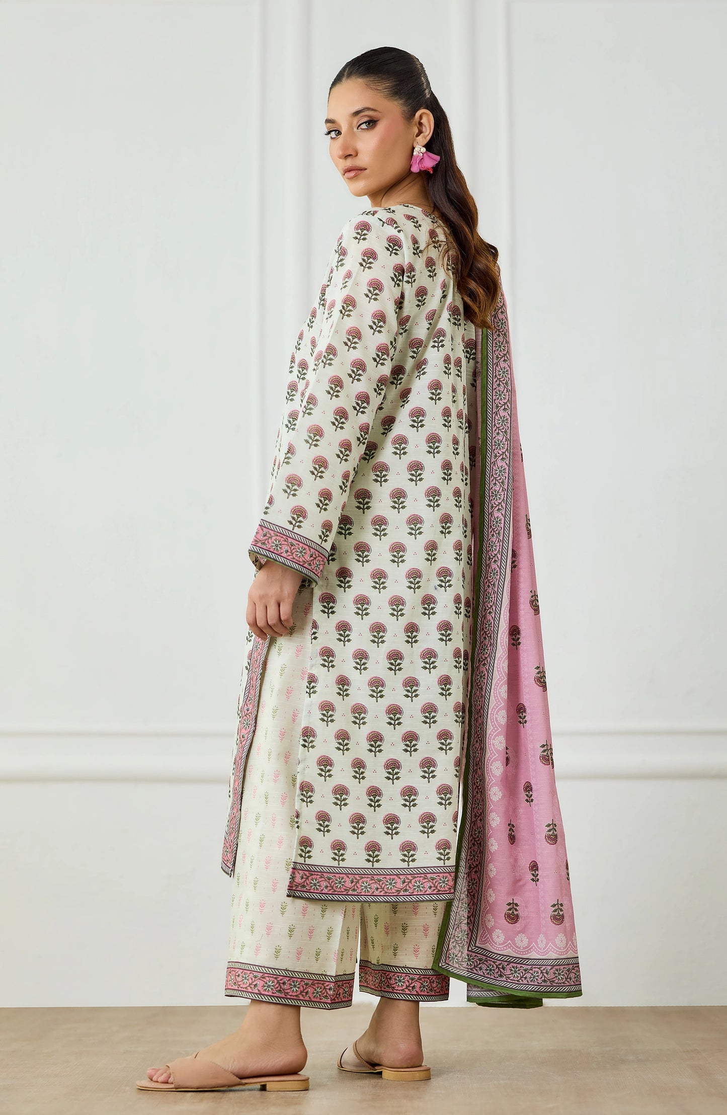 Unstitched | 3 Piece | Printed | Texture Lawn Shirt | OTL-25-475/U BEIGE