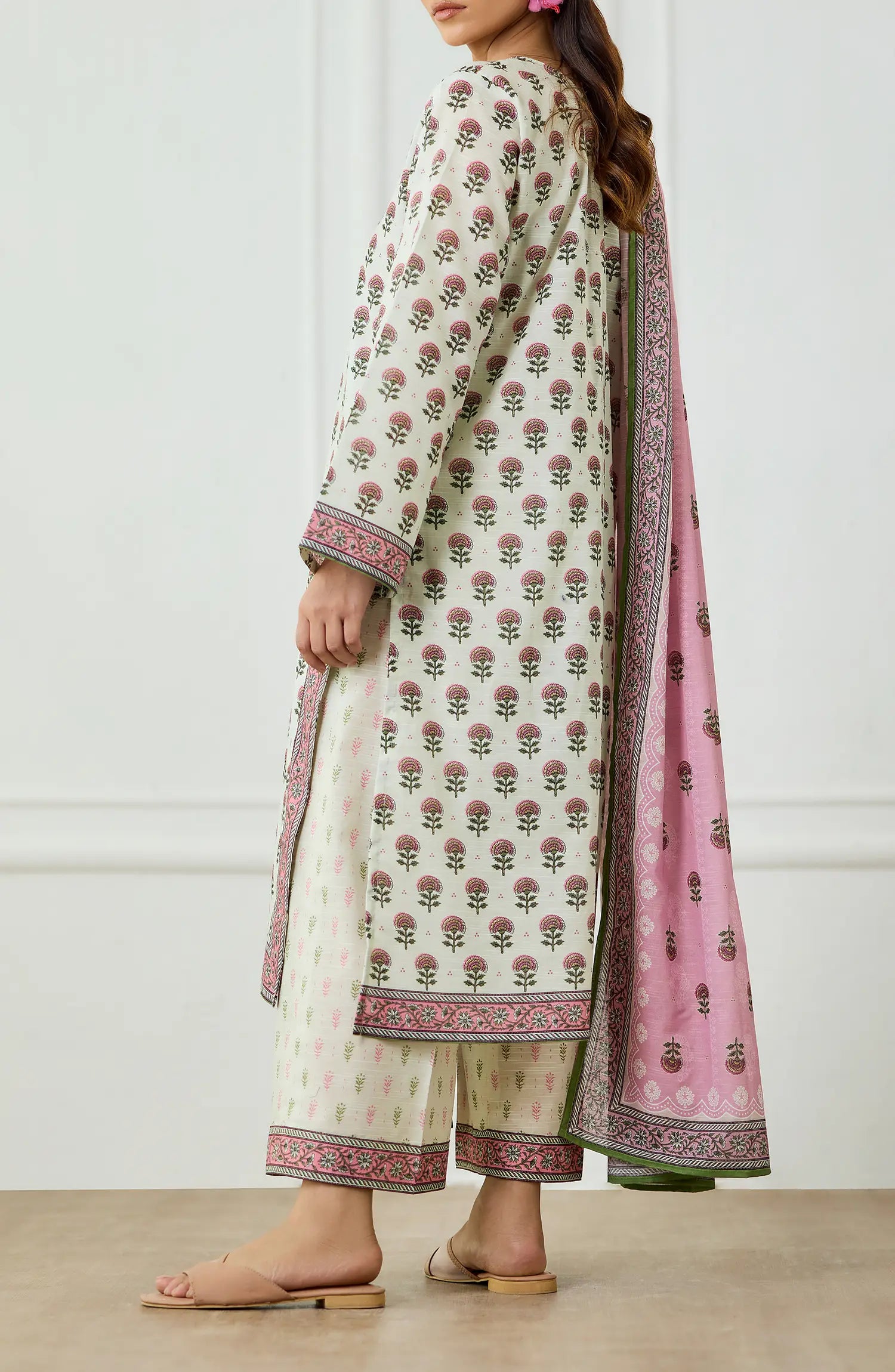 Unstitched | 3 Piece | Printed | Texture Lawn Shirt | OTL-25-475/U BEIGE