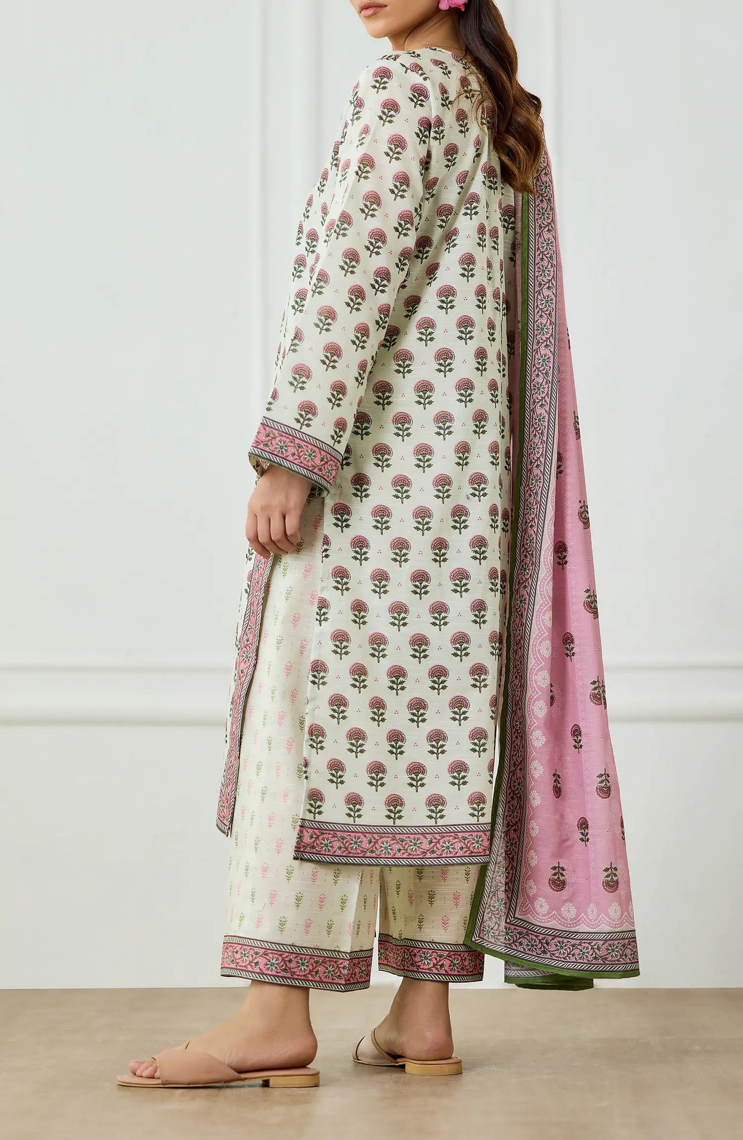 Unstitched | 3 Piece | Printed | Texture Lawn Shirt | OTL-25-475/U BEIGE