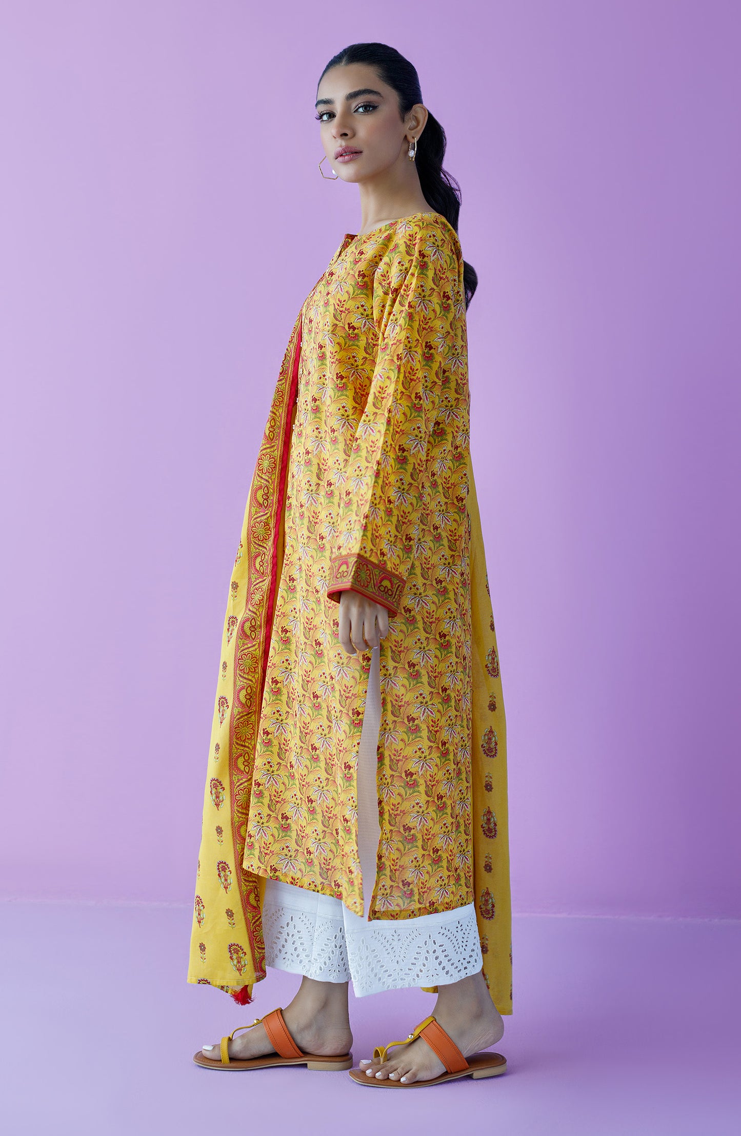 NRDS-23-114/S YELLOW LAWN  READY TO WEAR SHIRT DUPATTA