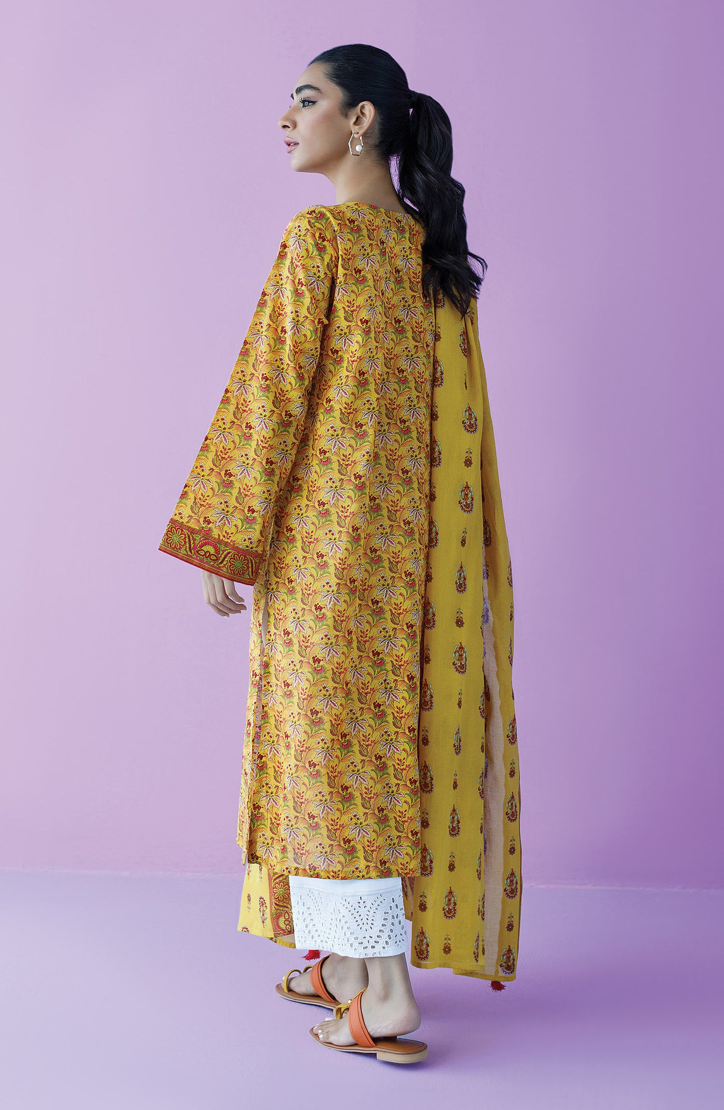 NRDS-23-114/S YELLOW LAWN  READY TO WEAR SHIRT DUPATTA
