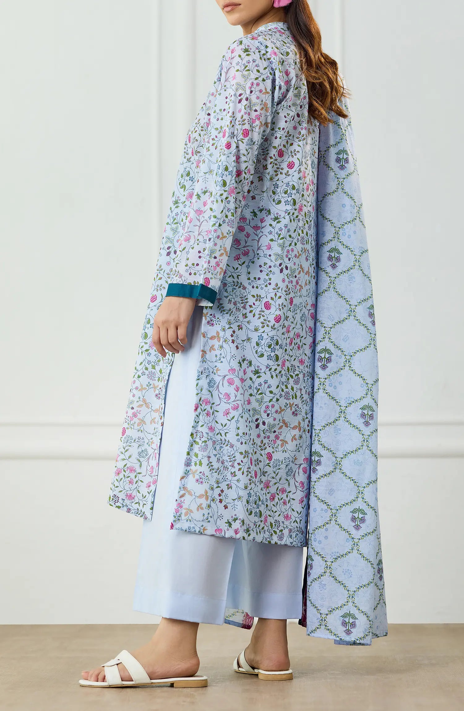 Unstitched | 3 Piece | Printed | Texture Lawn Shirt | OTL-25-466/U SKY BLUE