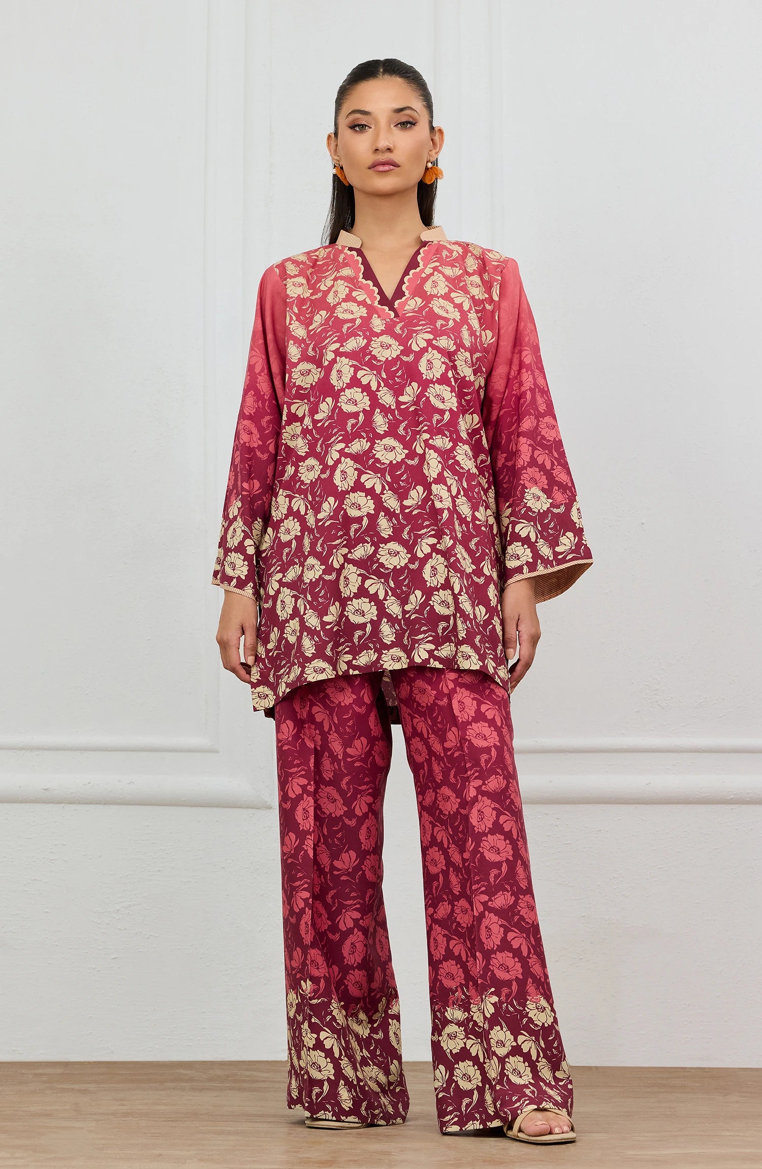 Stitched | 2 Piece | Printed | Linen Viscose Shirt | WRCV25S-2037/S MAROON