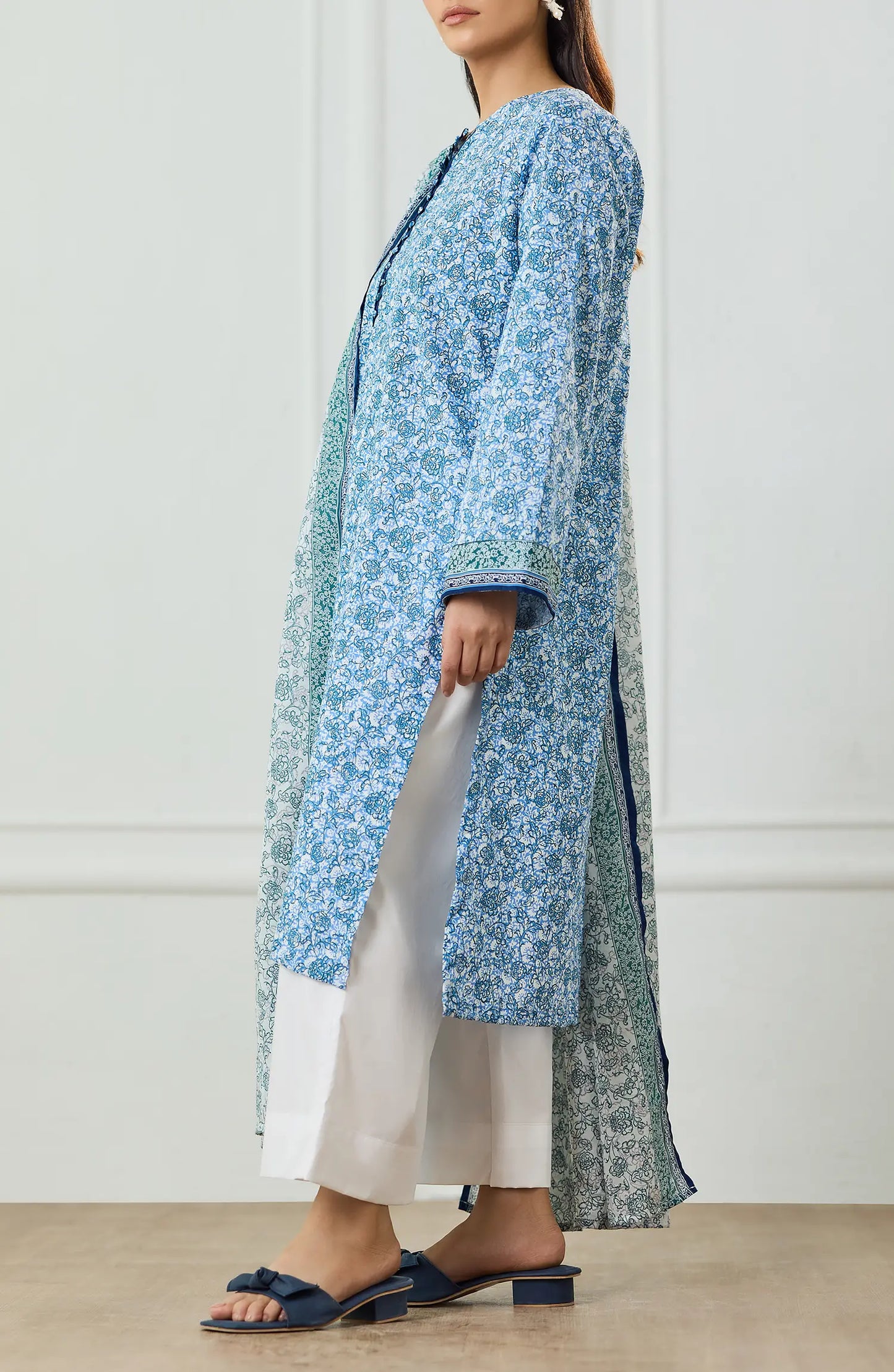Unstitched | 3 Piece | Printed | Lawn Shirt | OTL-25-493/U SKY BLUE