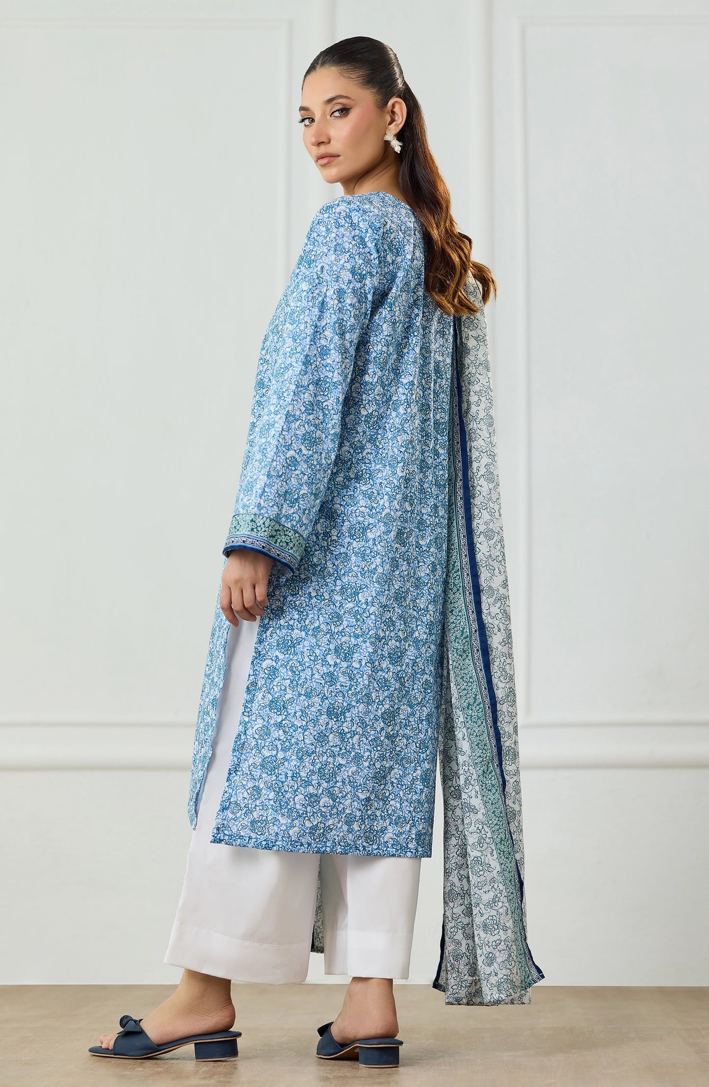 Unstitched | 3 Piece | Printed | Lawn Shirt | OTL-25-493/U SKY BLUE