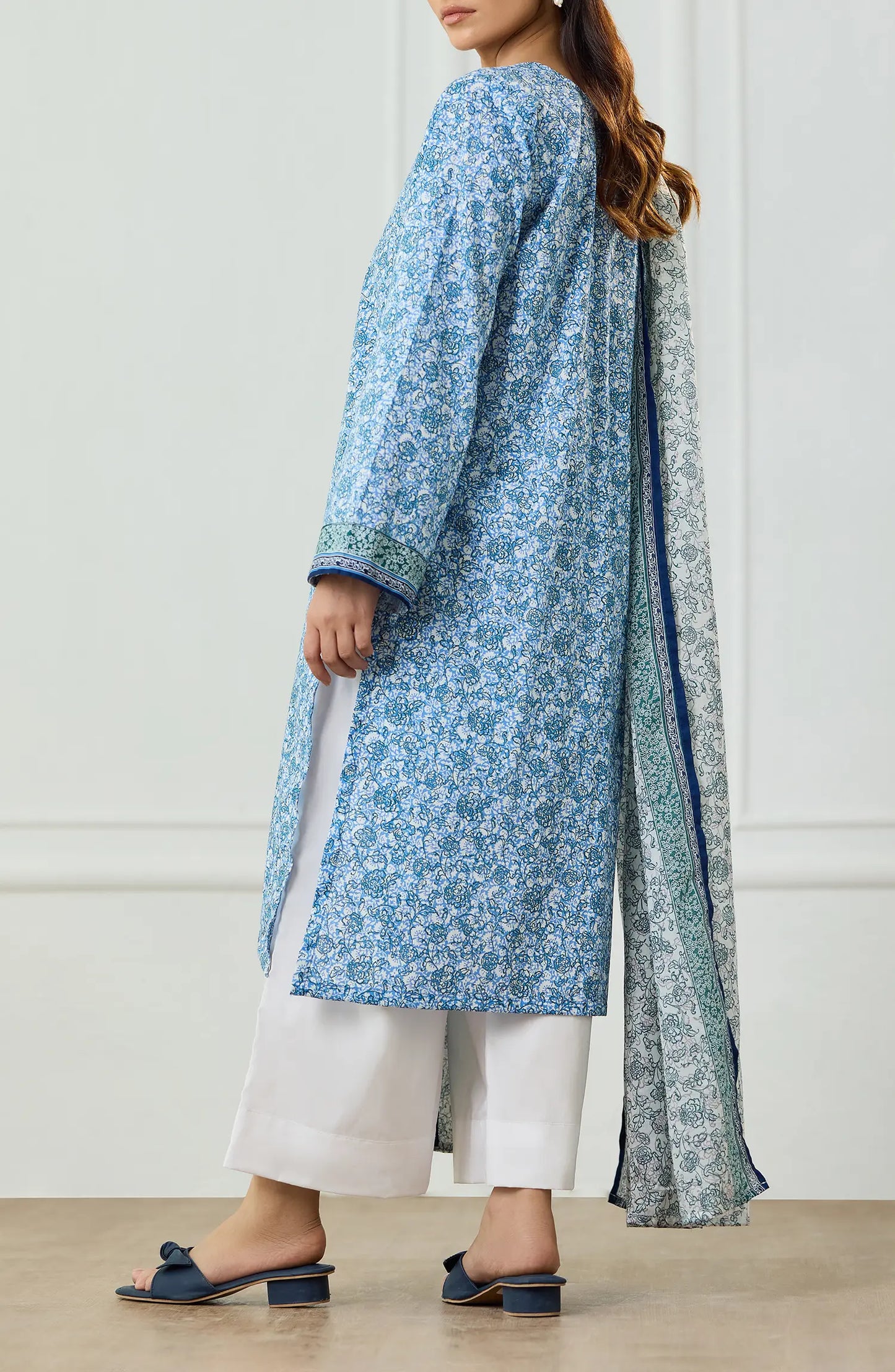 Unstitched | 3 Piece | Printed | Lawn Shirt | OTL-25-493/U SKY BLUE