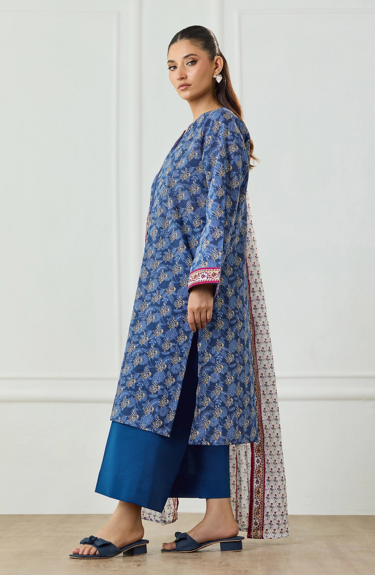 Unstitched | 3 Piece | Printed | Lawn Shirt | OTL-25-501/U BLUE