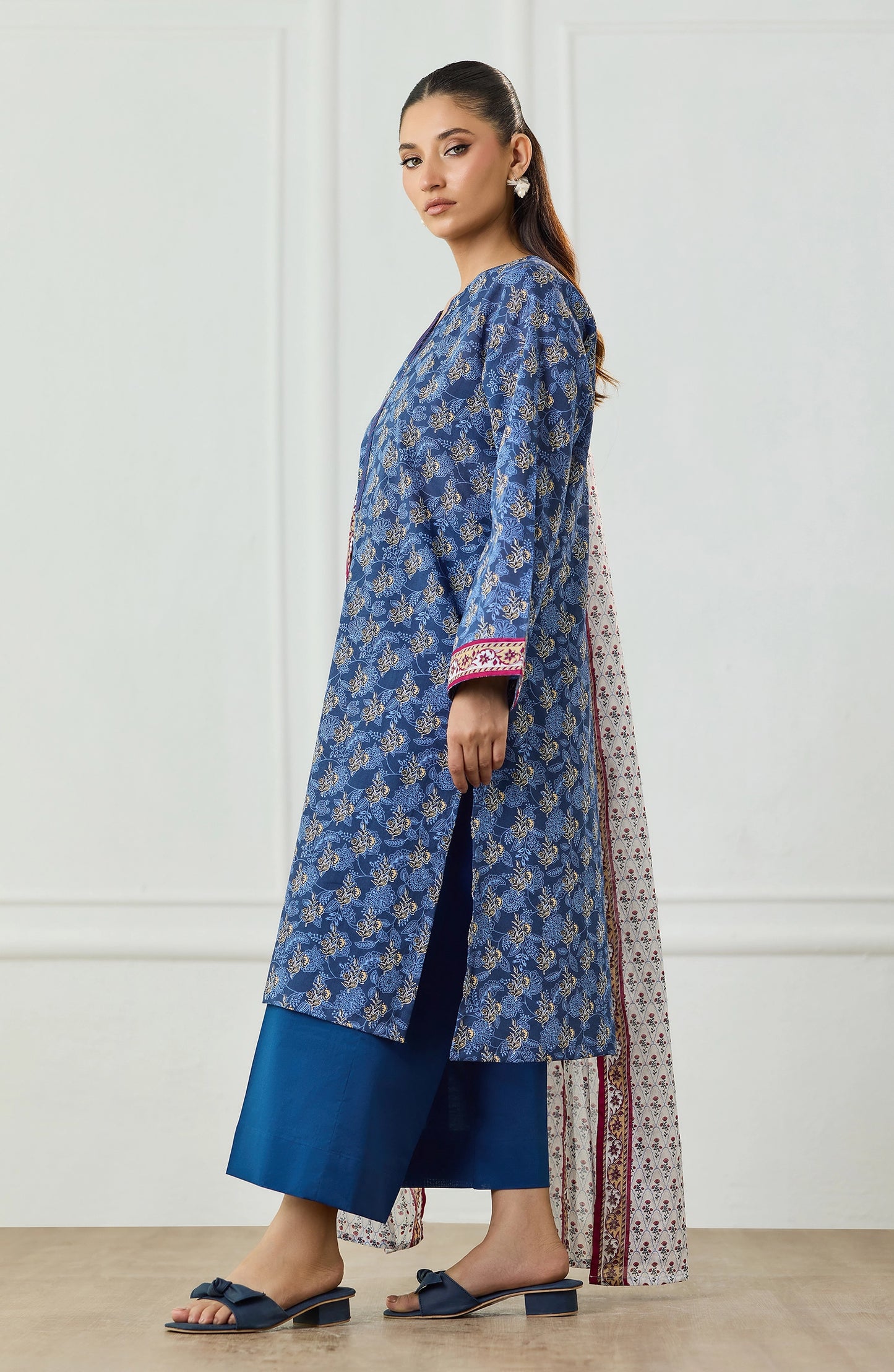 Unstitched | 3 Piece | Printed | Lawn Shirt | OTL-25-501/U BLUE