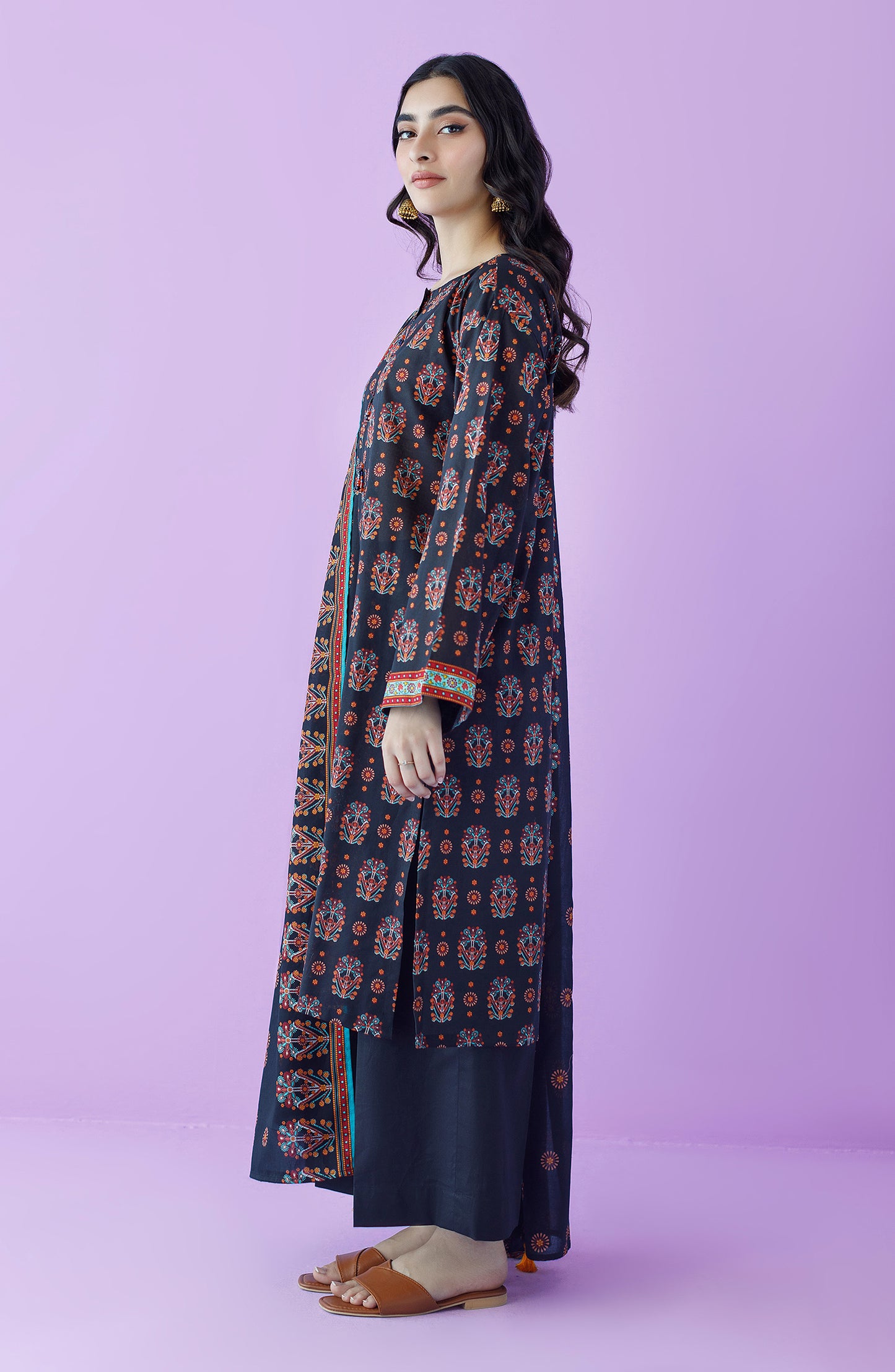 OTL-23-186/U BLACK LAWN  UNSTITCHED SHIRT DUPATTA PANTS