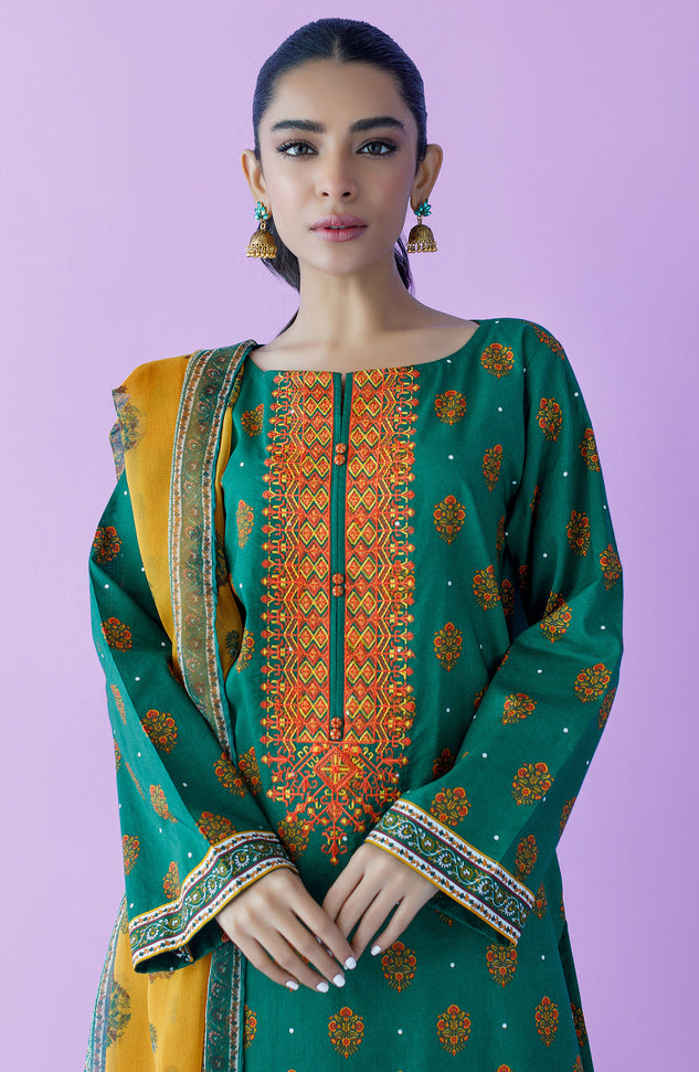 NRDS-23-075/U GREEN LAWN  UNSTITCHED SHIRT DUPATTA