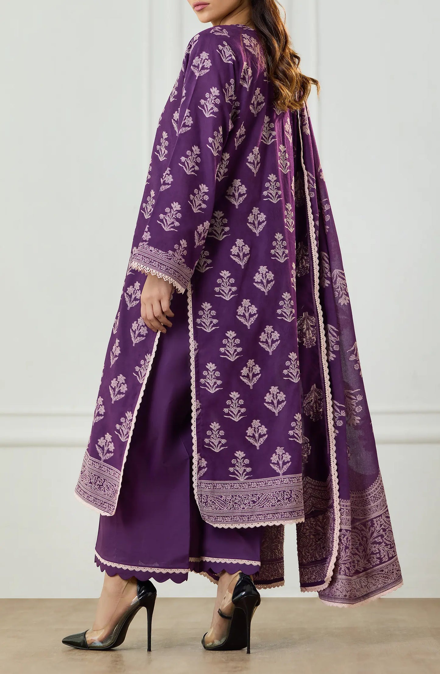 Unstitched | 3 Piece | Weaved | Jacquard Shirt | OTL-25-081/U PURPLE