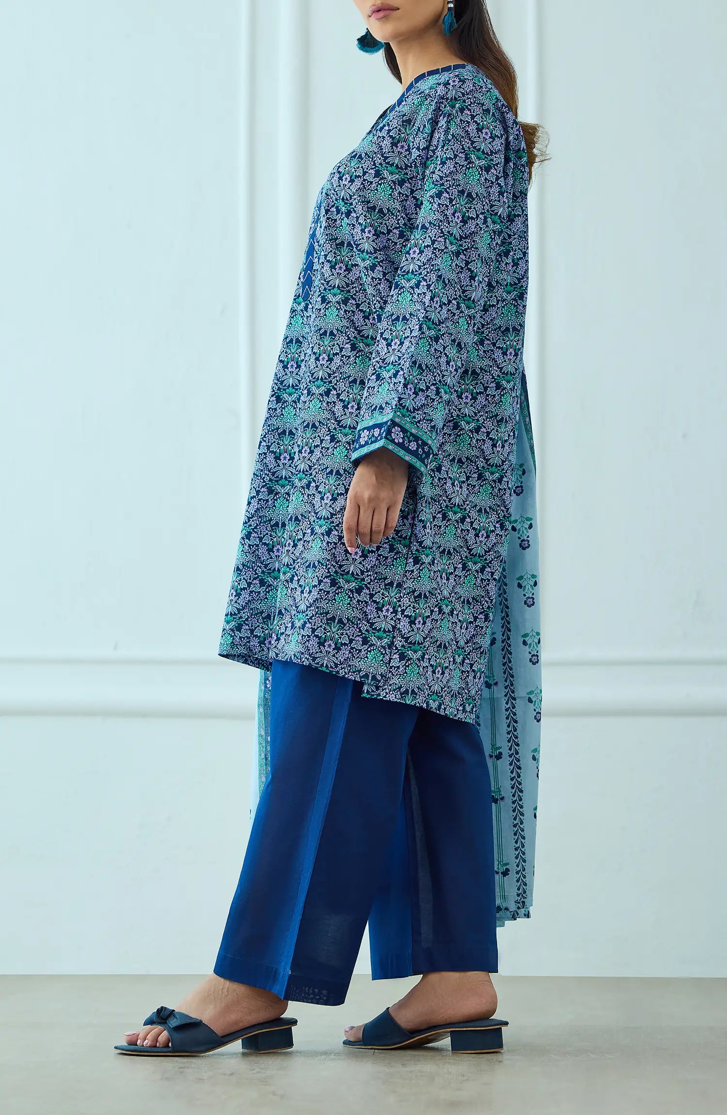 Unstitched | 3 Piece | Printed | Lawn Shirt | OTL-25-503/U BLUE
