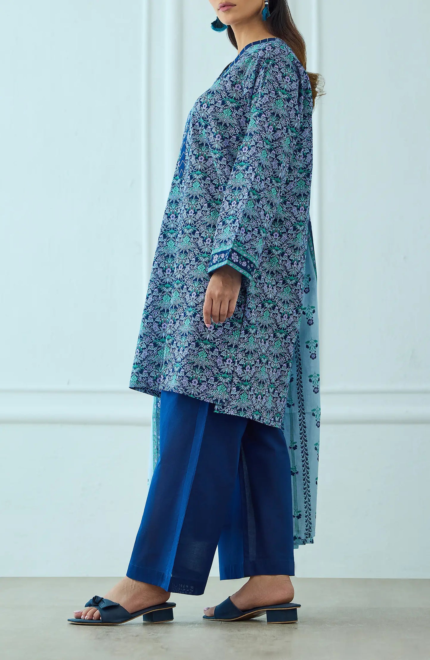 Unstitched | 3 Piece | Printed | Lawn Shirt | OTL-25-503/U BLUE