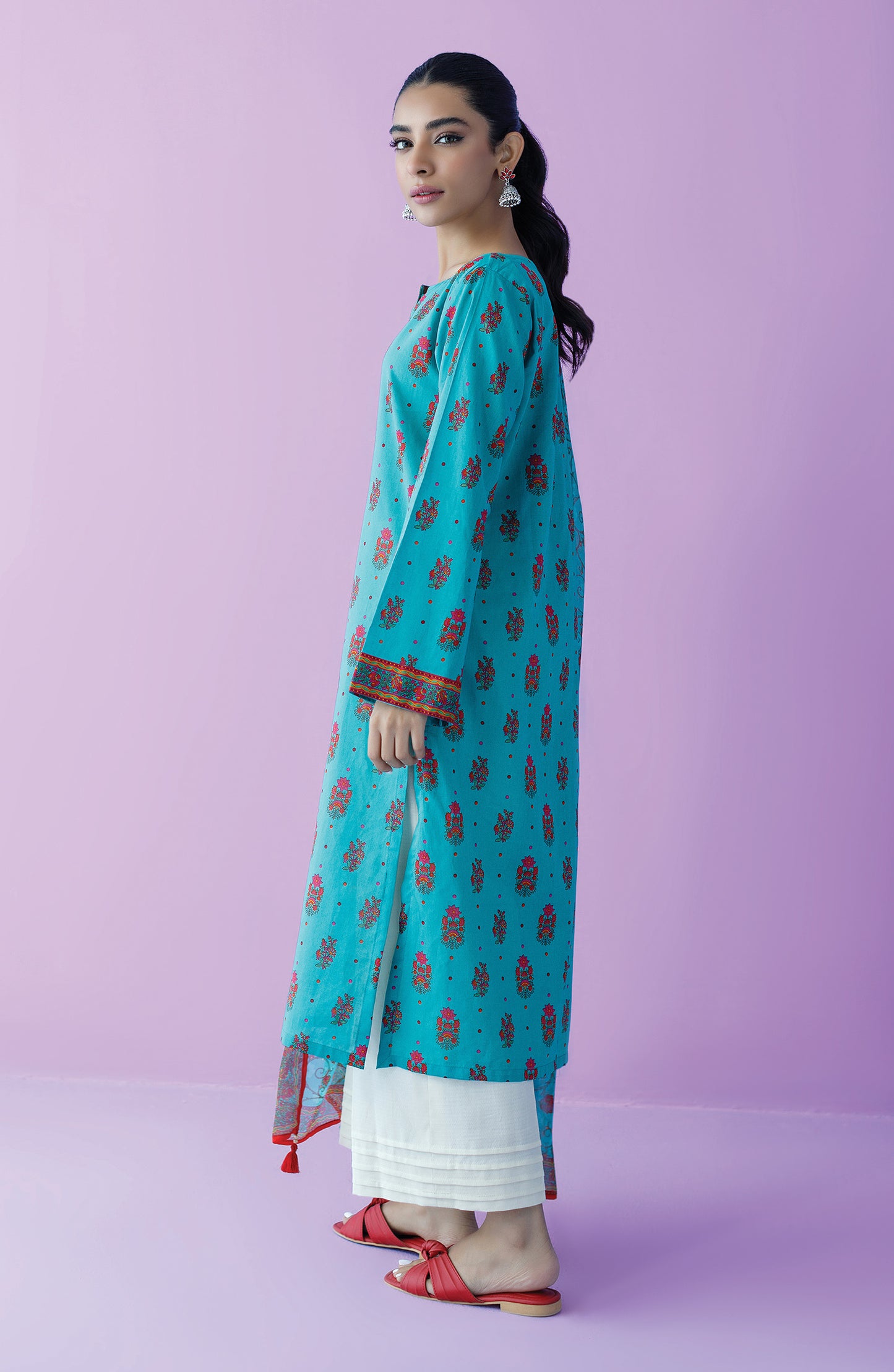 NRDS-23-088/U TURQUOISE LAWN  UNSTITCHED SHIRT DUPATTA