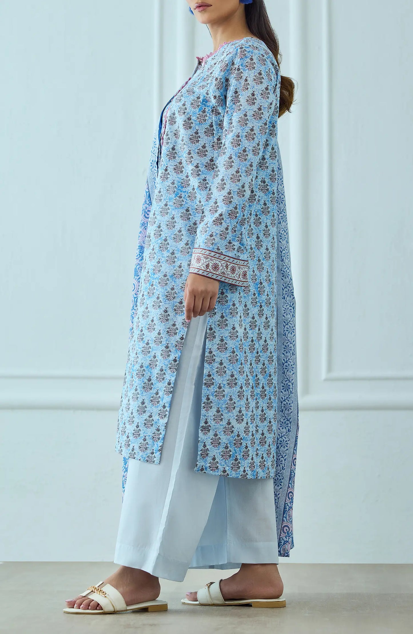 Unstitched | 3 Piece | Printed | Lawn Shirt | OTL-25-514/U SKY BLUE