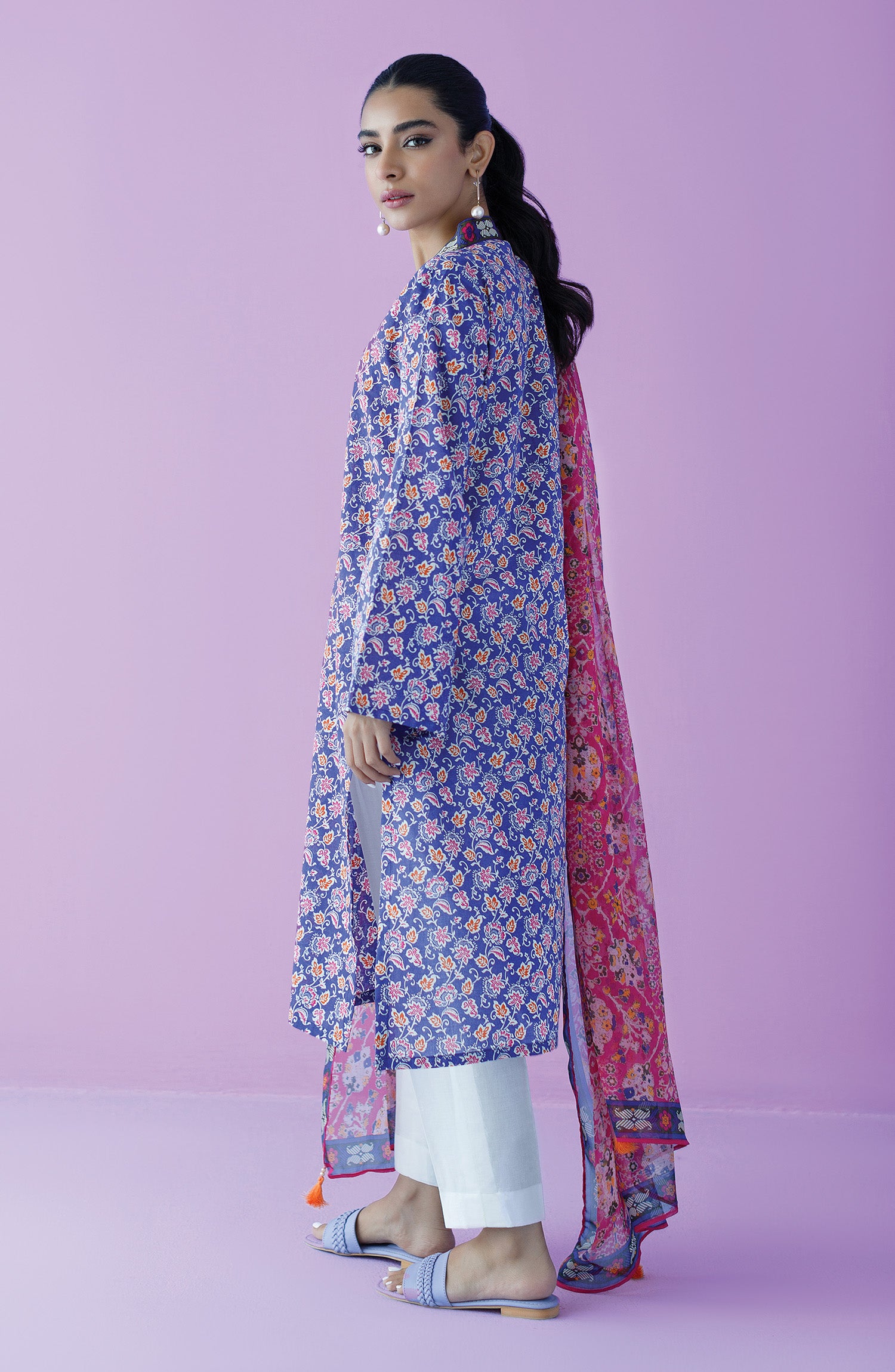 NRDS-23-085/U PURPLE LAWN  UNSTITCHED SHIRT DUPATTA