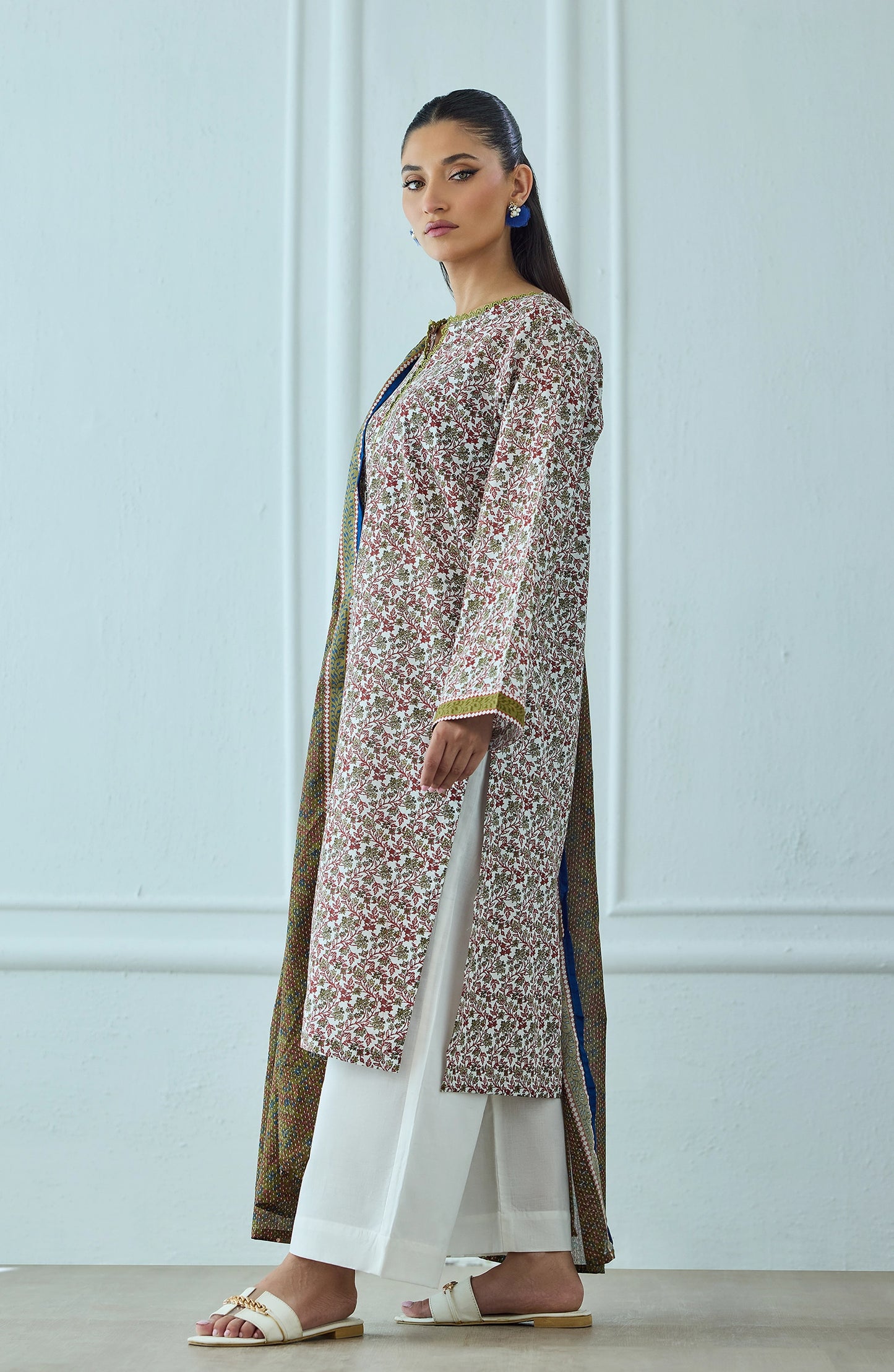 Unstitched | 3 Piece | Printed | Lawn Shirt | OTL-25-563/U BEIGE