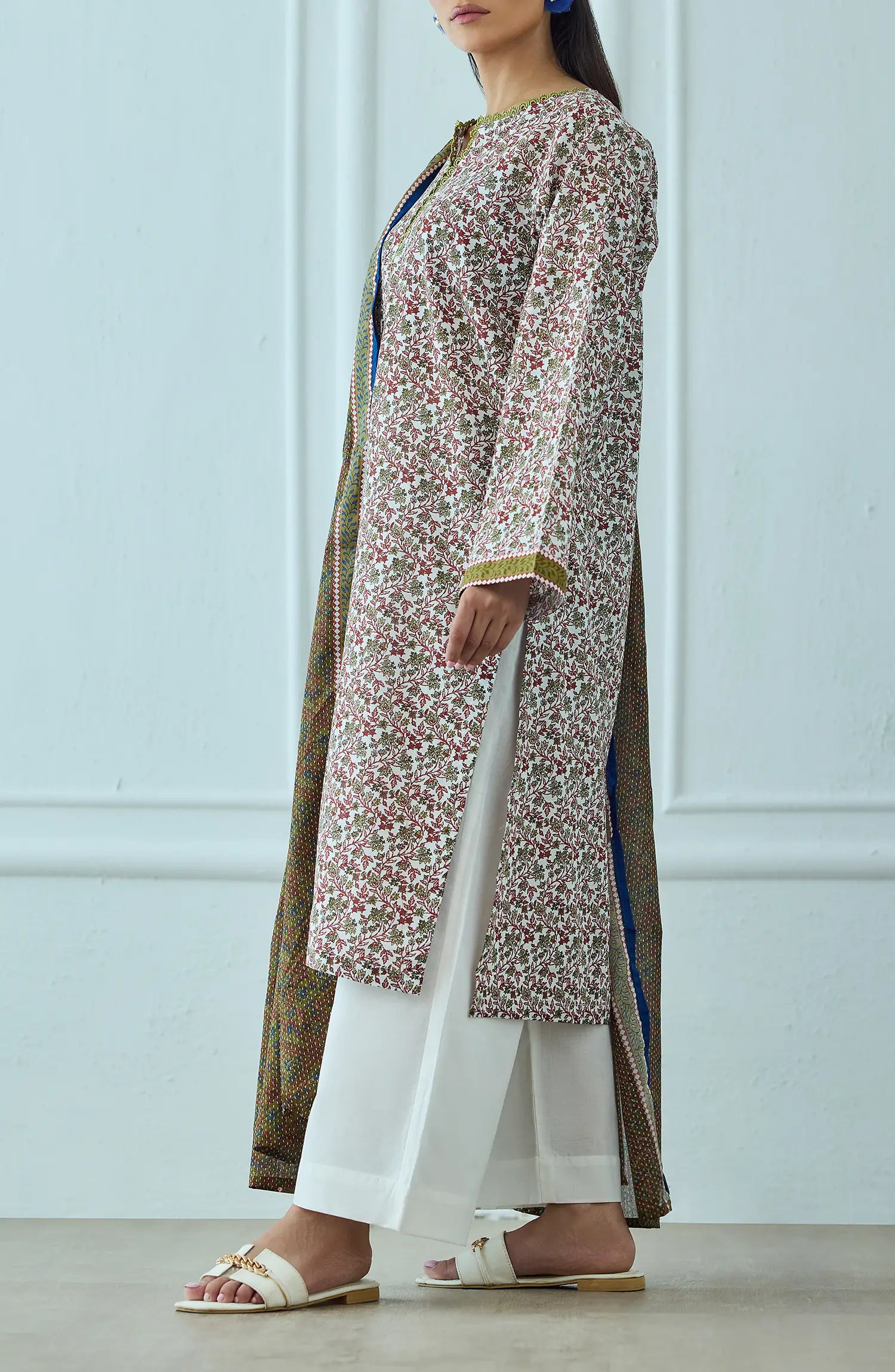 Unstitched | 3 Piece | Printed | Lawn Shirt | OTL-25-563/U BEIGE