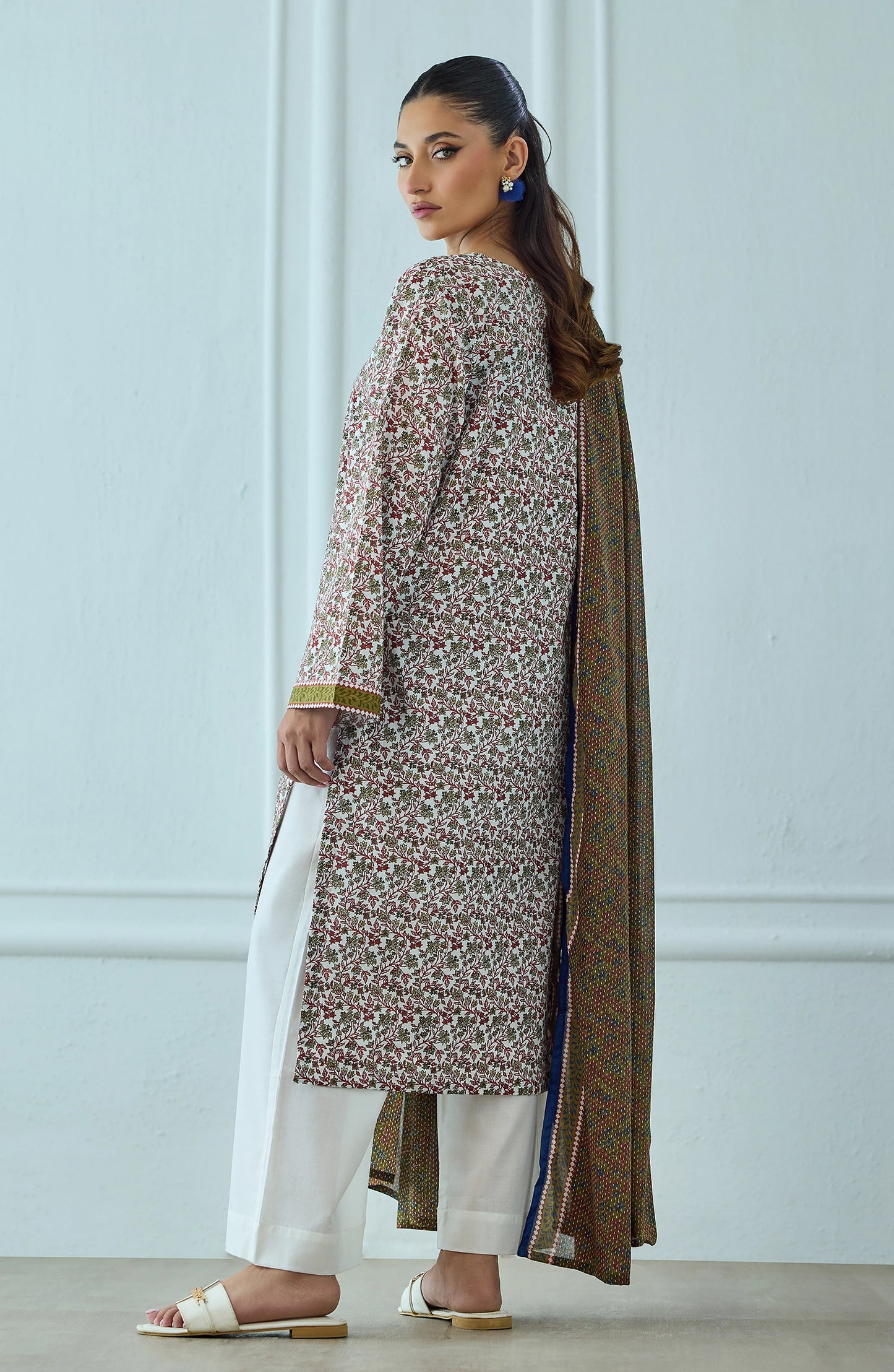 Unstitched | 3 Piece | Printed | Lawn Shirt | OTL-25-563/U BEIGE