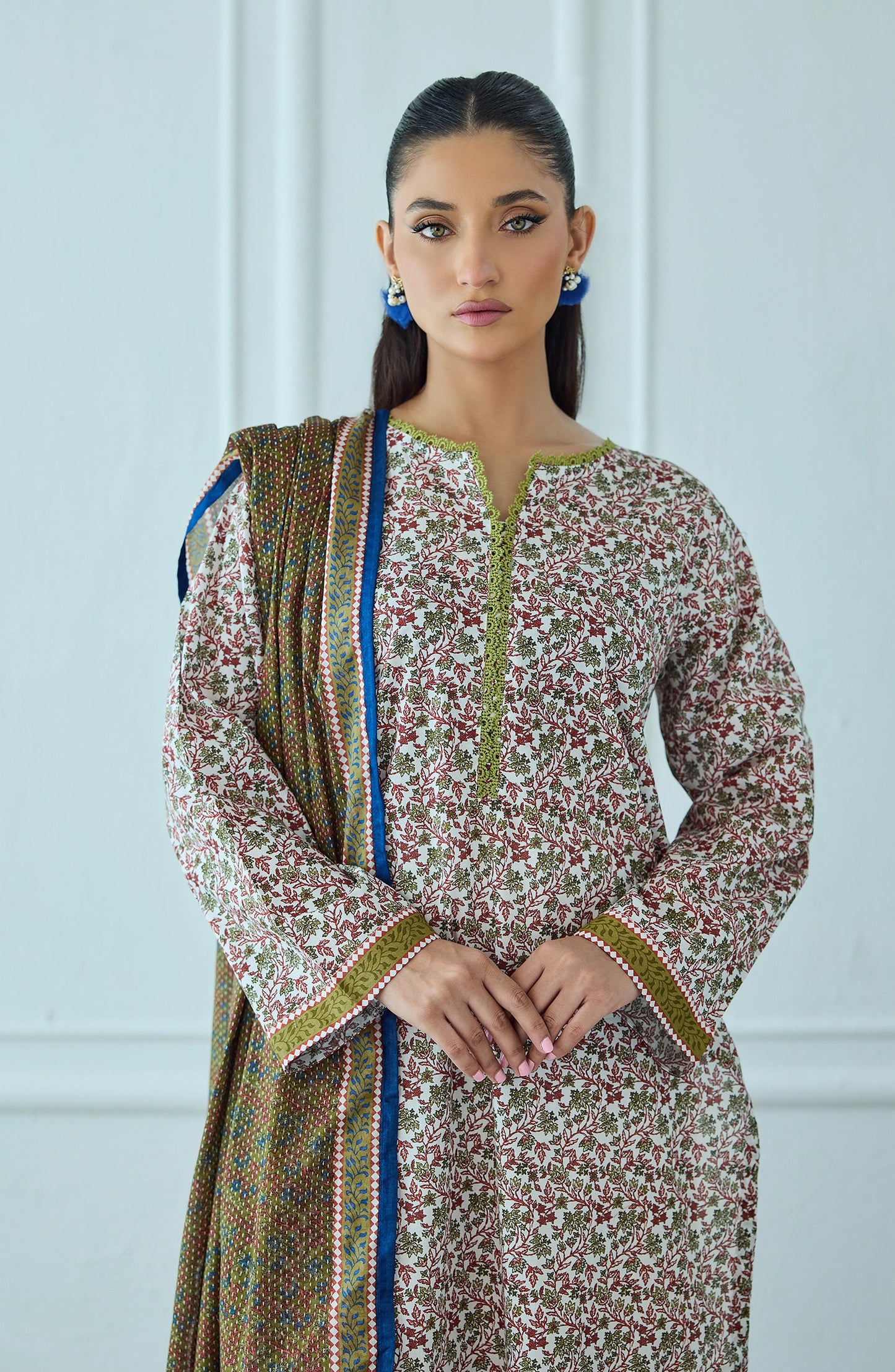 Unstitched | 3 Piece | Printed | Lawn Shirt | OTL-25-563/U BEIGE