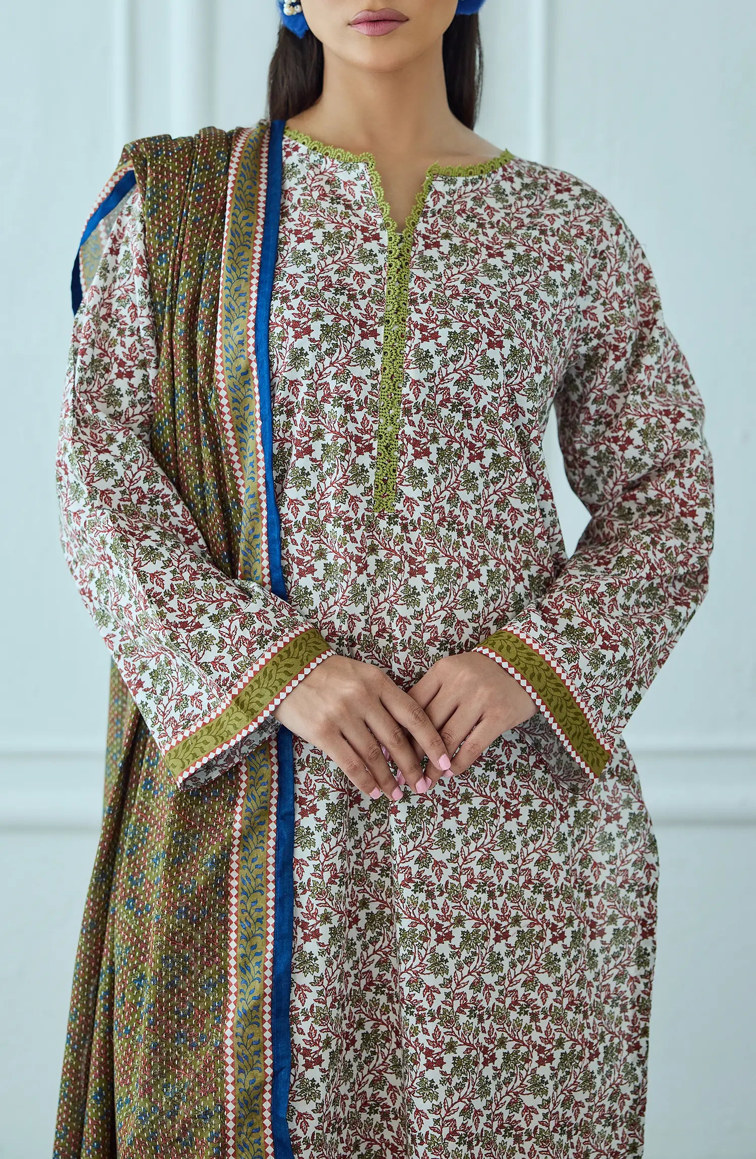 Unstitched | 3 Piece | Printed | Lawn Shirt | OTL-25-563/U BEIGE