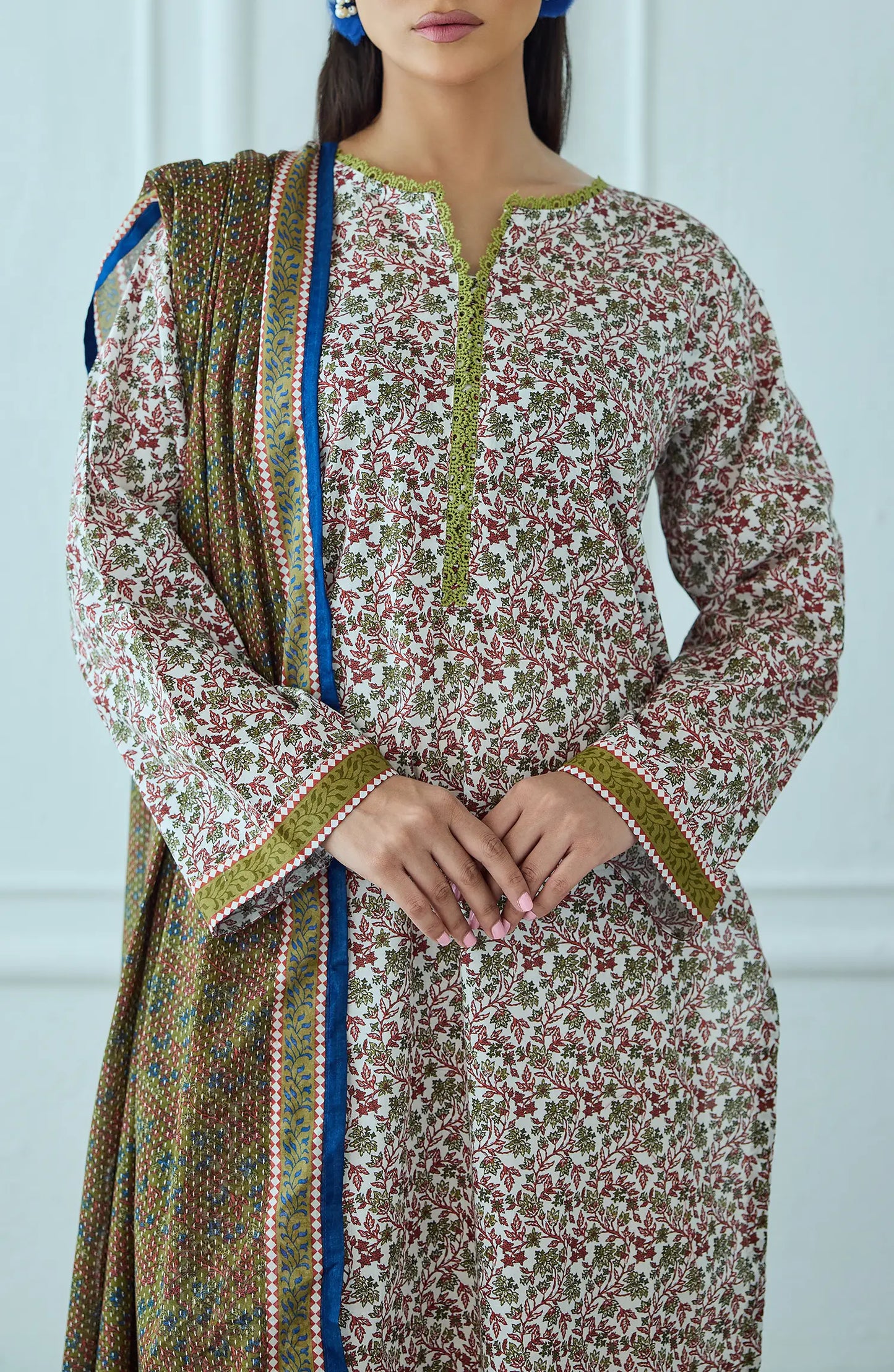 Unstitched | 3 Piece | Printed | Lawn Shirt | OTL-25-563/U BEIGE