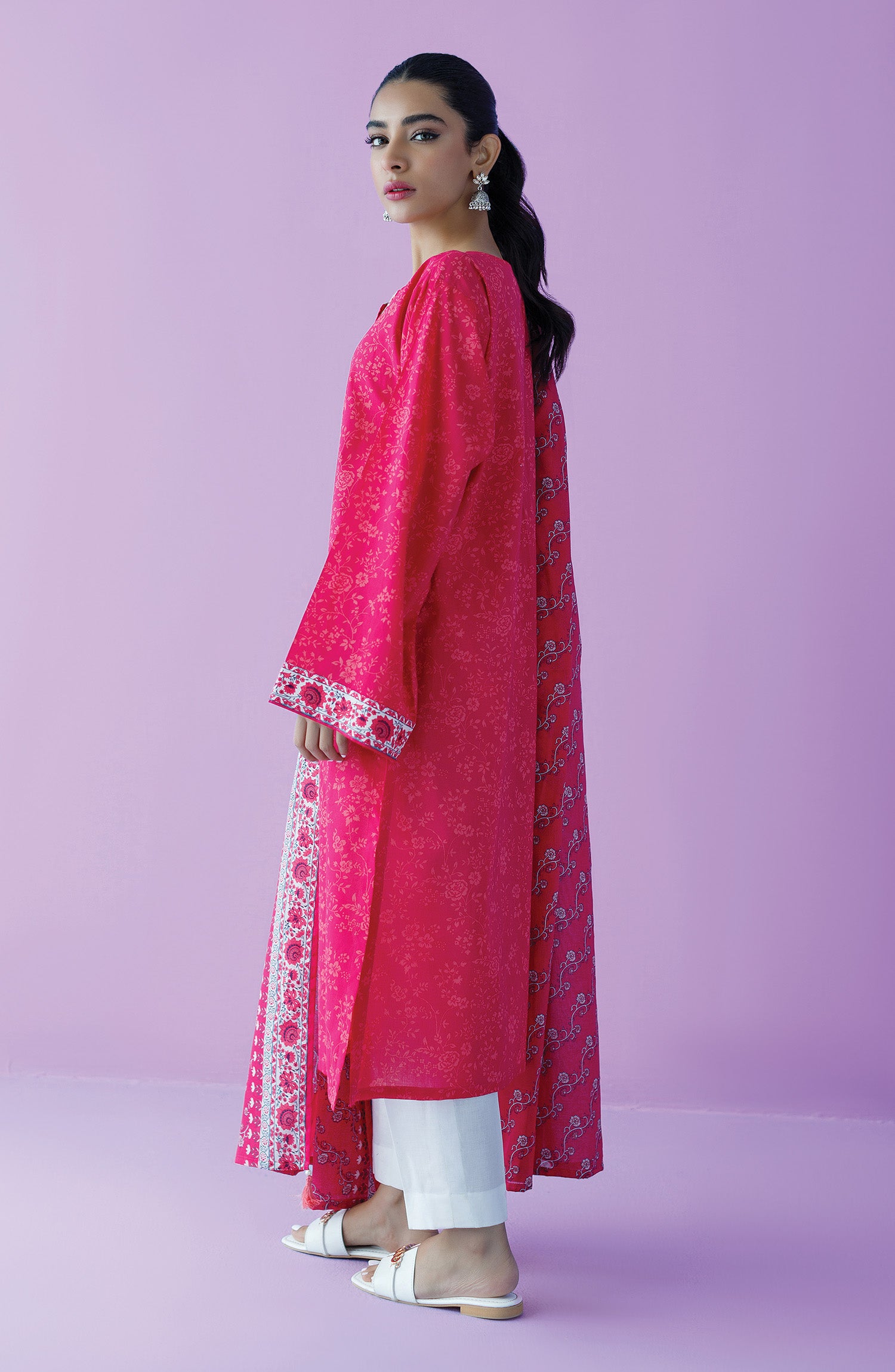 NRDS-23-058/U PINK LAWN  UNSTITCHED SHIRT DUPATTA