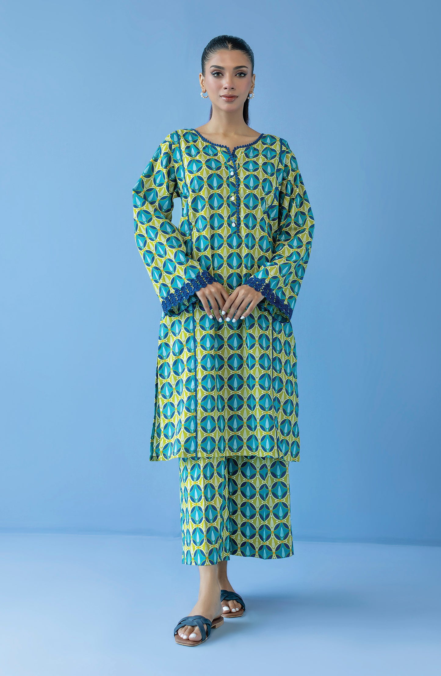 NRDS-23-189/U L.GREEN CAMBRIC  UNSTITCHED SHIRT PANTS