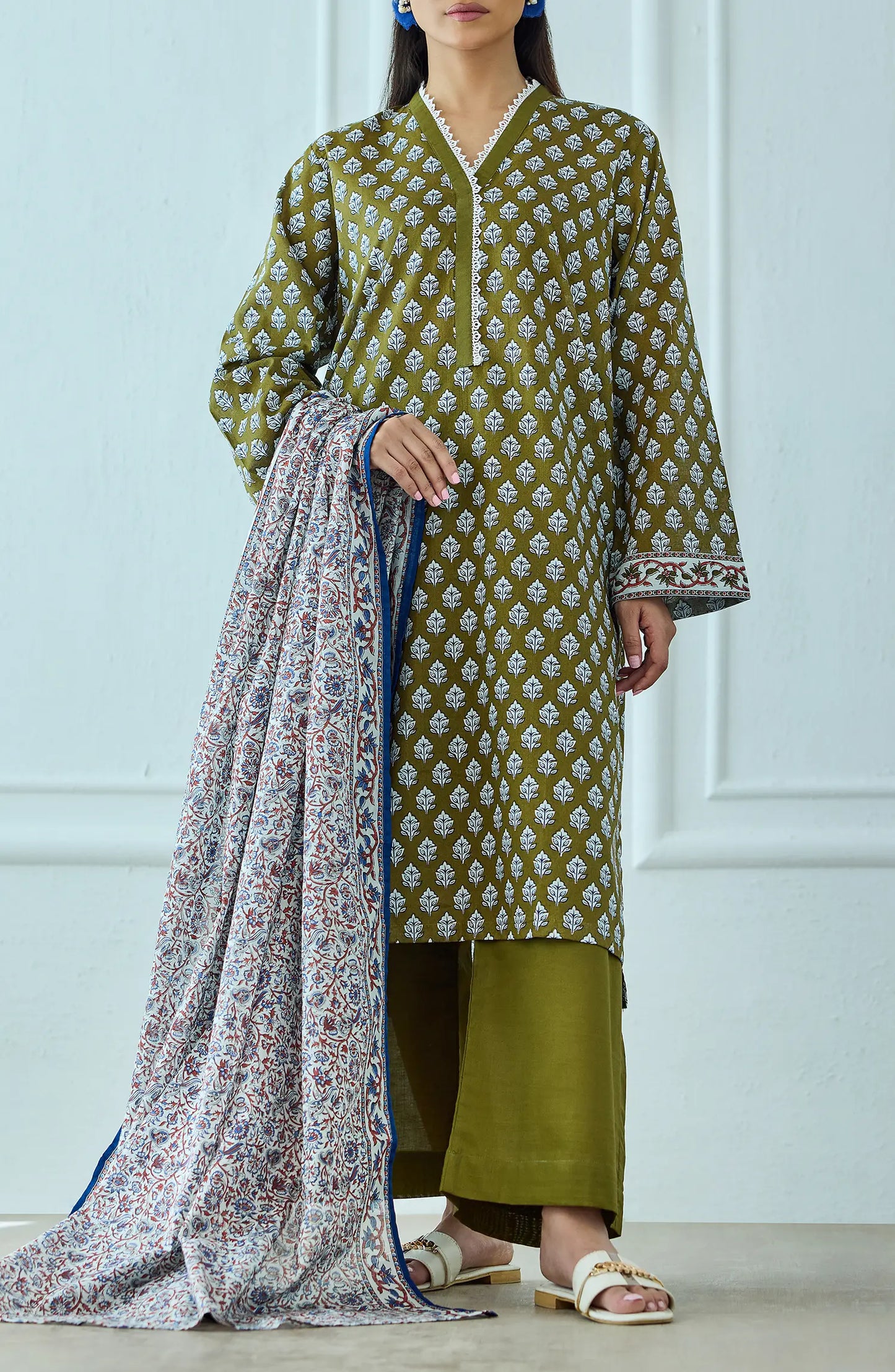 Unstitched | 3 Piece | Printed | Lawn Shirt | OTL-25-517/U GREEN