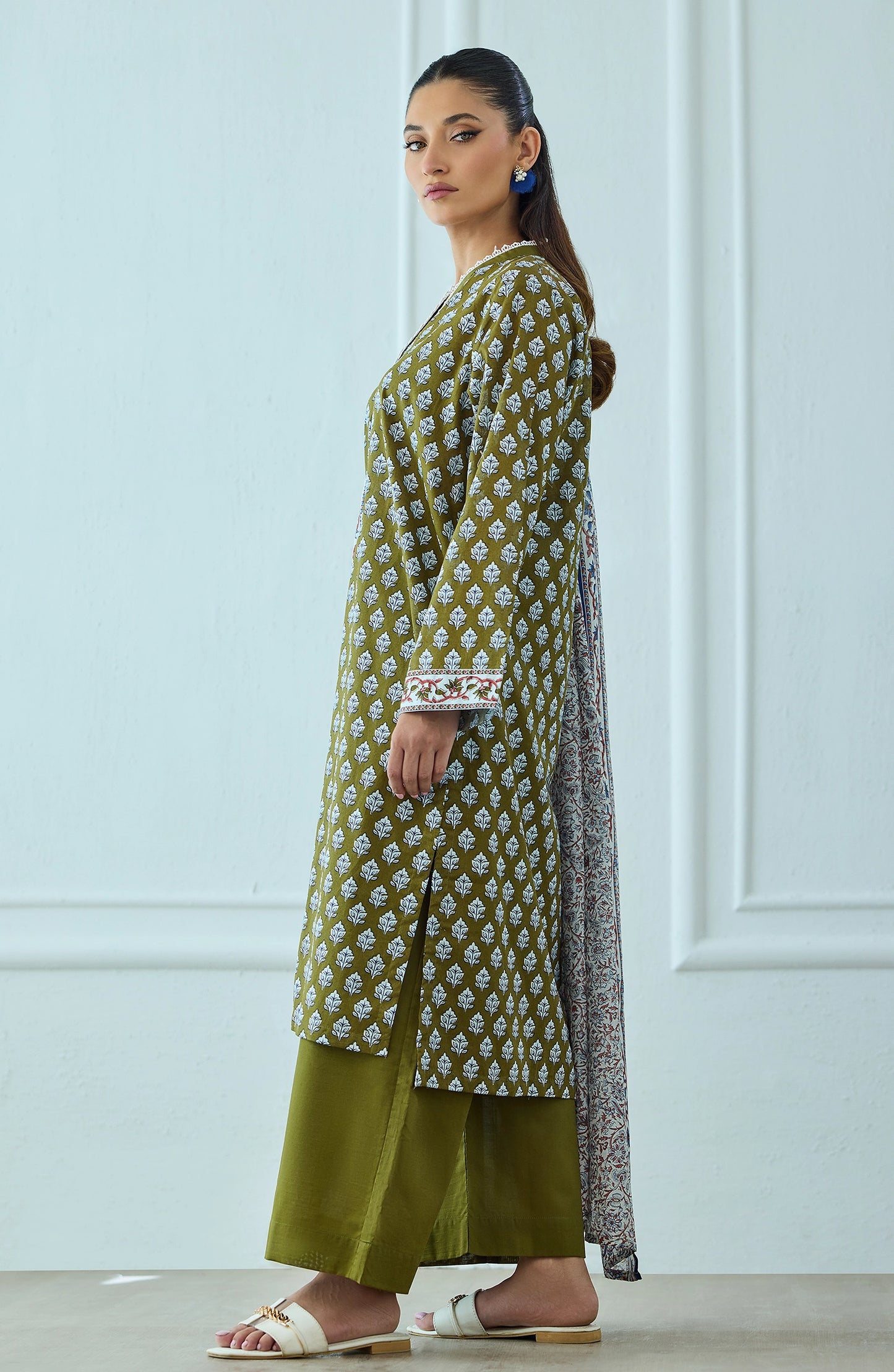 Unstitched | 3 Piece | Printed | Lawn Shirt | OTL-25-517/U GREEN