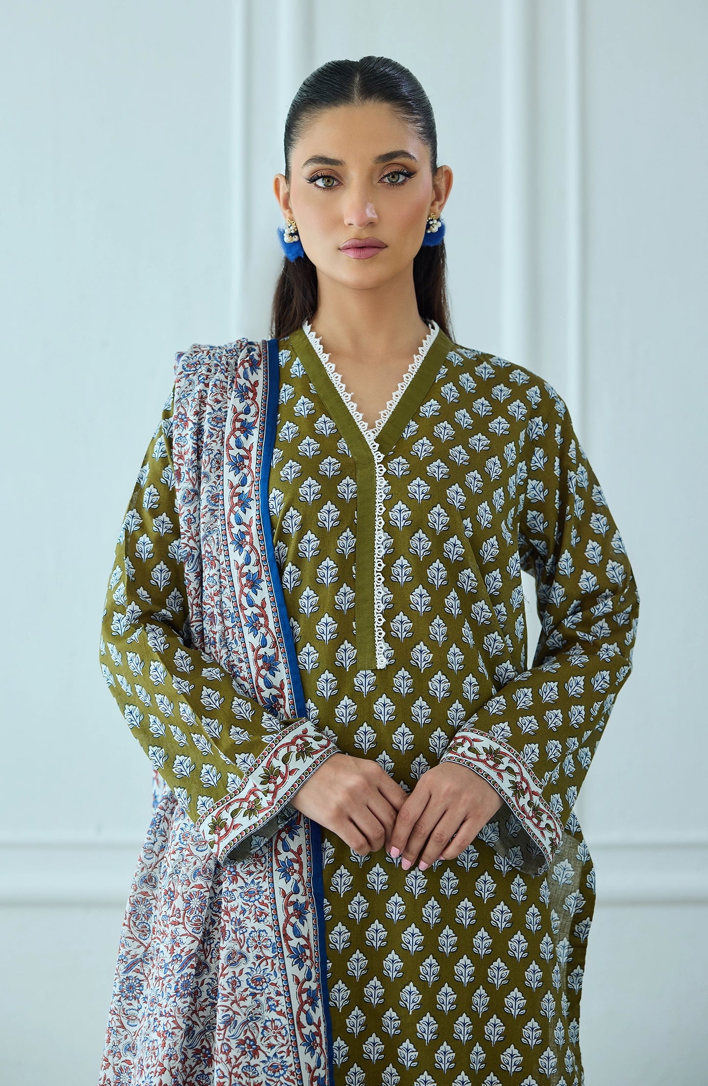 Unstitched | 3 Piece | Printed | Lawn Shirt | OTL-25-517/U GREEN